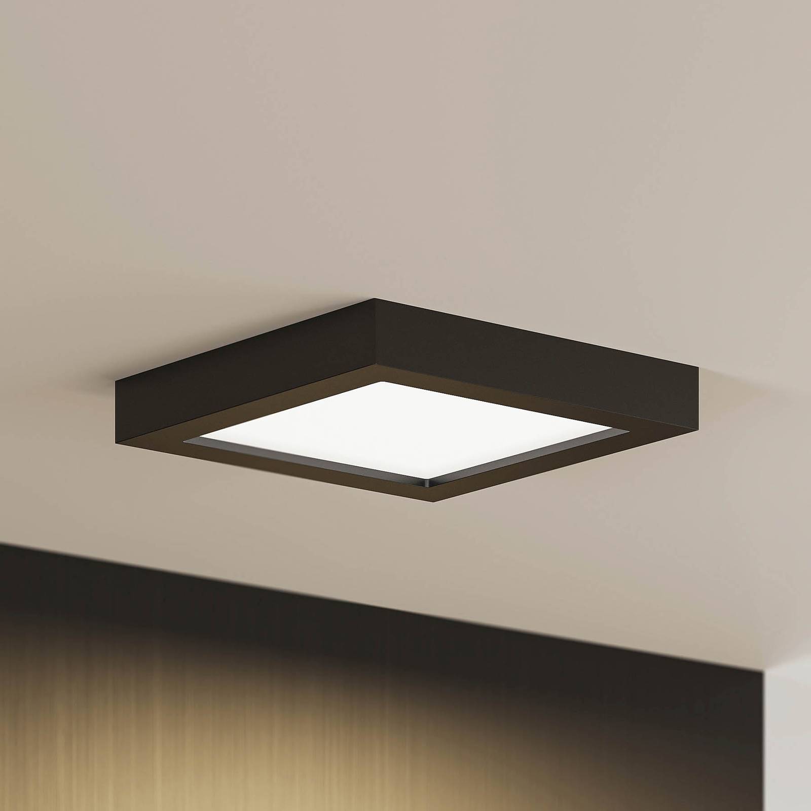 Image of Prios Alette Plafonnier LED, noir, CCT, 18 W 4251911707212