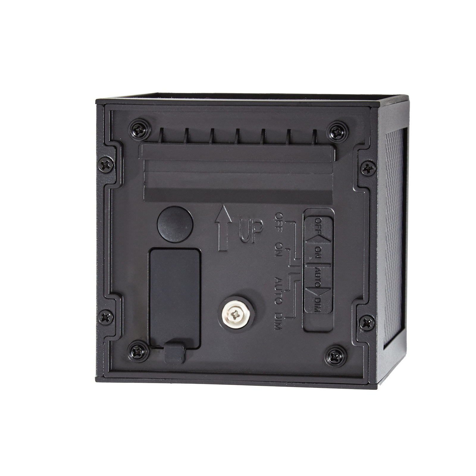 PRIOS LED-sončna stenska svetilka Avvin, črna, kockasta, s senzorjem