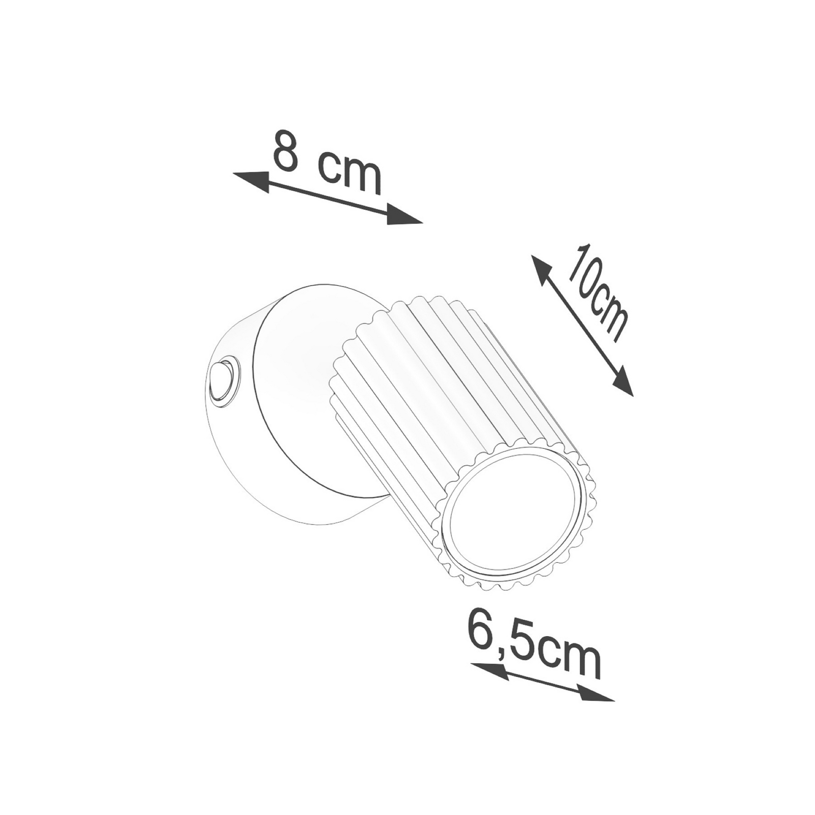 Foco de pared carbono, dorado, proyección 16 cm, interruptor