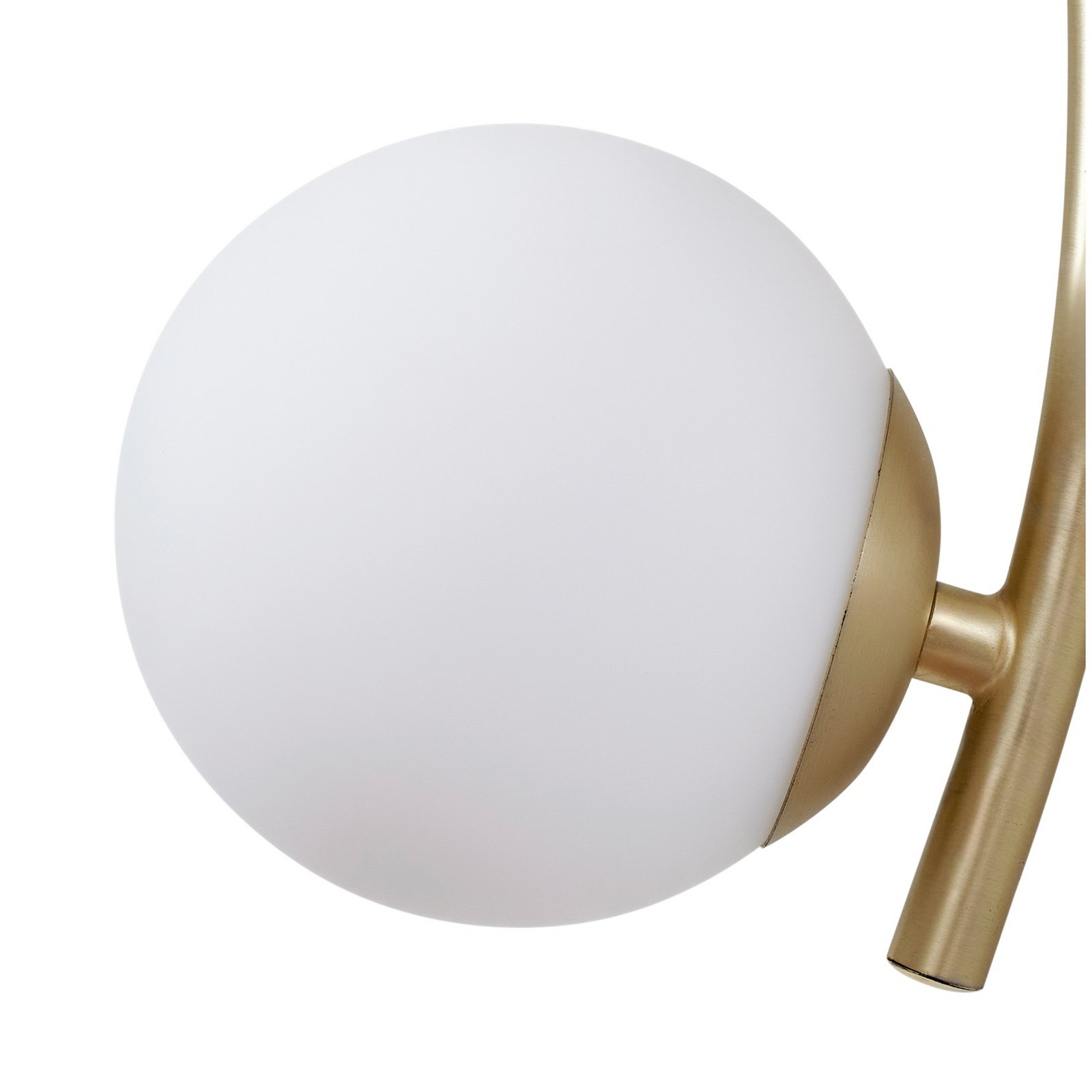 Lindby Wandleuchte Josiana, opal/messing, 48 cm, Kugel, Glas