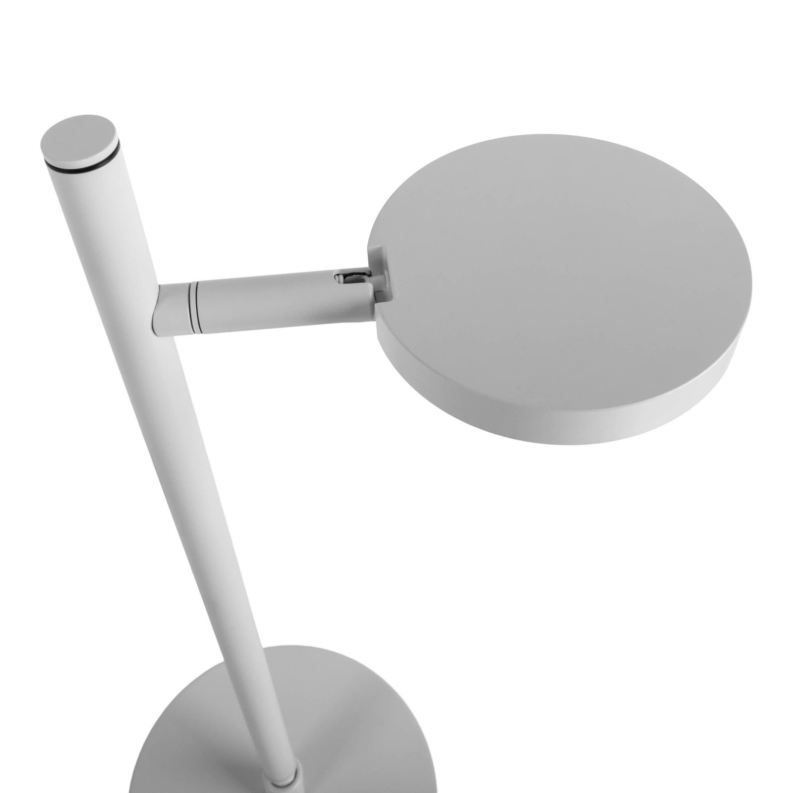 Lámpara de mesa LED recargable Lupa, blanca, altura 45 cm, metal, touchdim