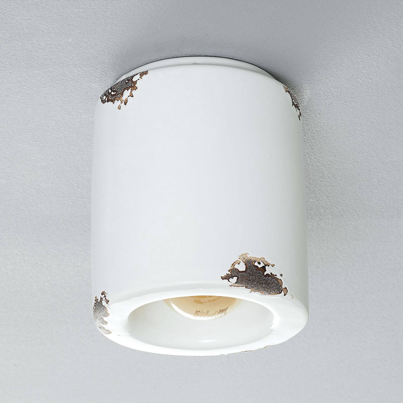 Lampa sufitowa C986 w stylu vintage, biała
