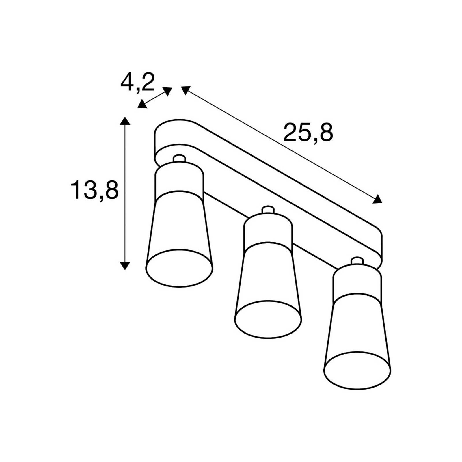 SLV Lampa sufitowa Puri 2.0 Cone czarno-złota 26 cm 3-punktowa