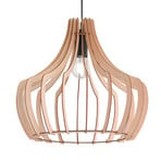 Wooden hanging light Wood with a slatted design