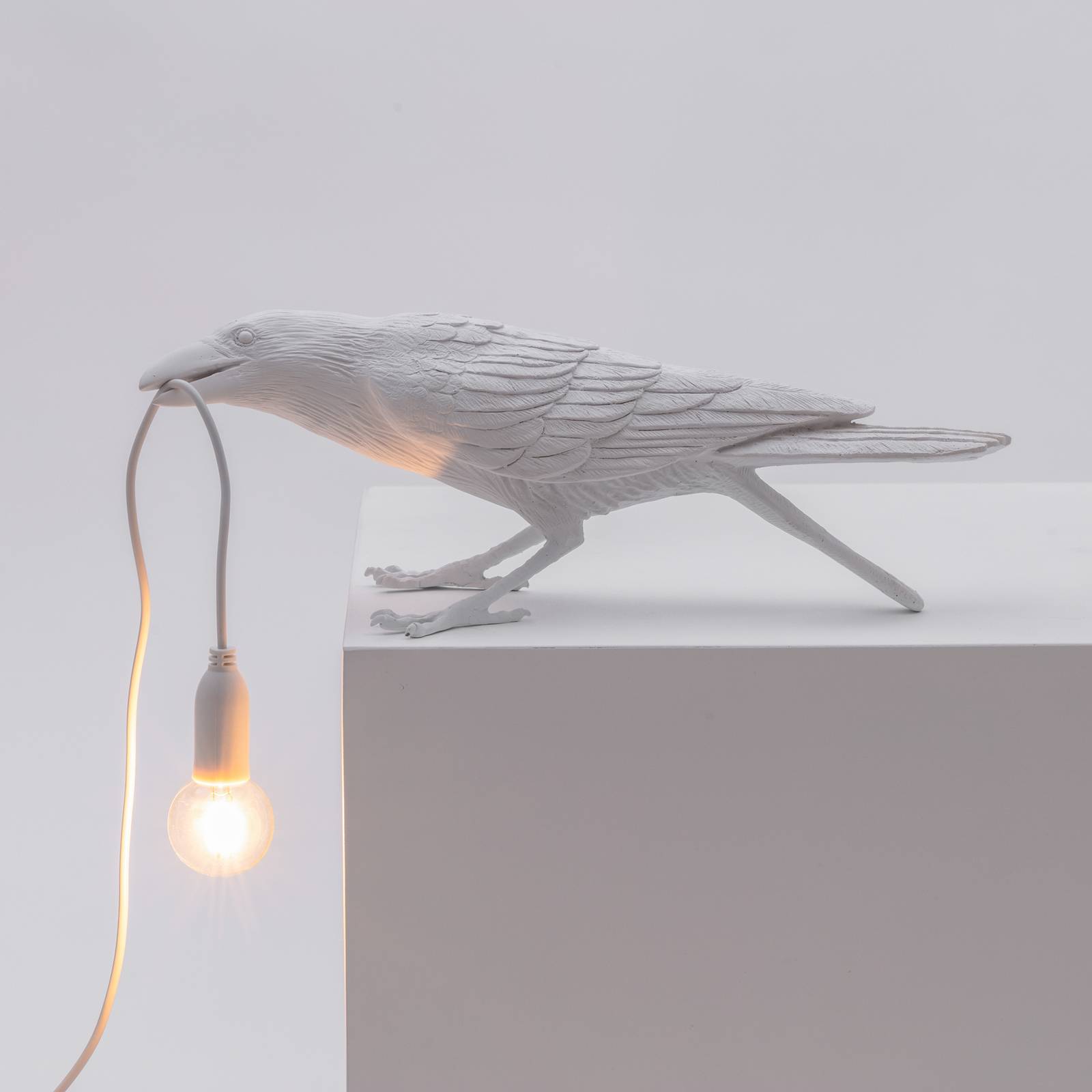 SELETTI Lampe table déco LED Bird Lamp jouant blanc