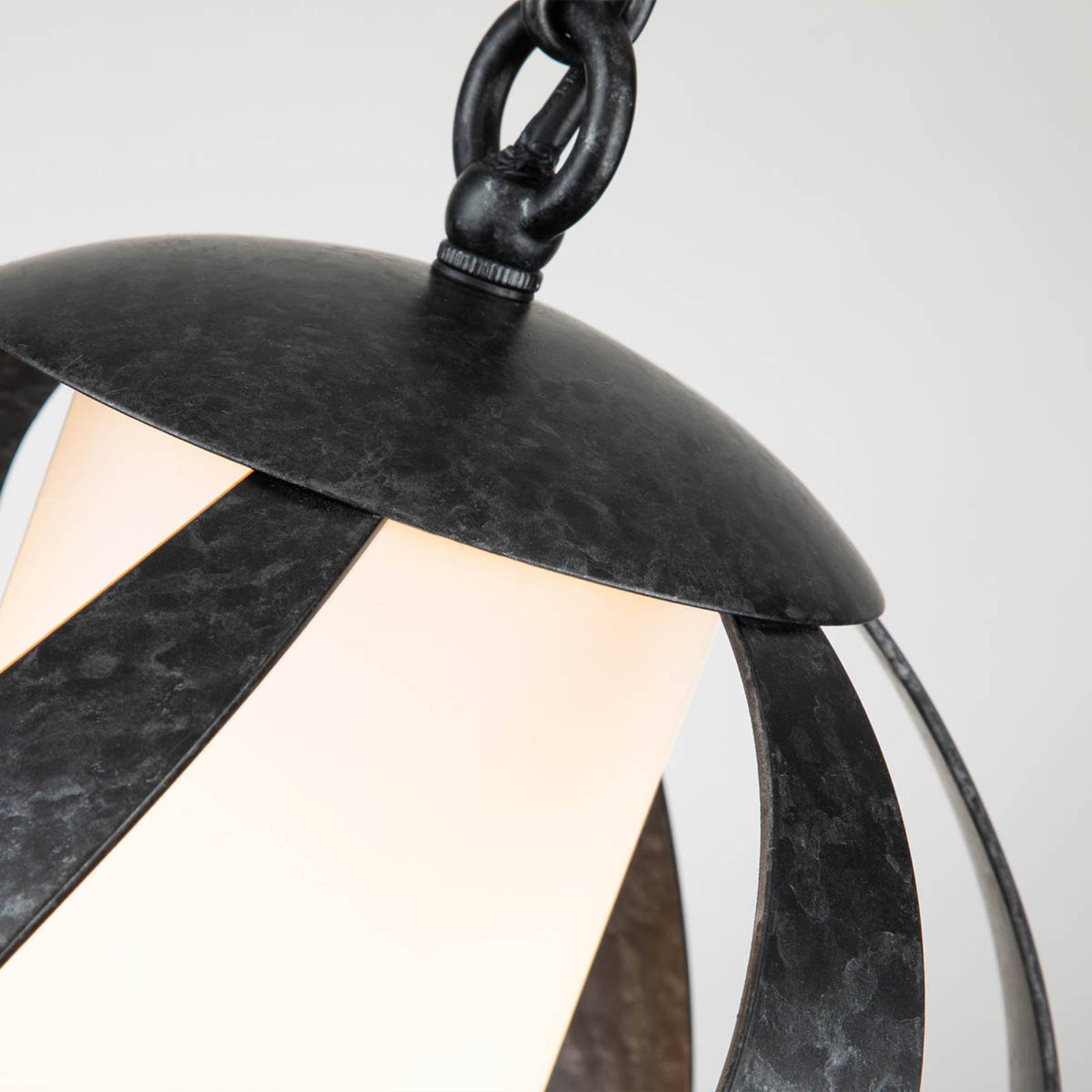 Photos - Chandelier / Lamp Quintiesse Blacksmith hanging light black/white 1-bulb Ø25.4 