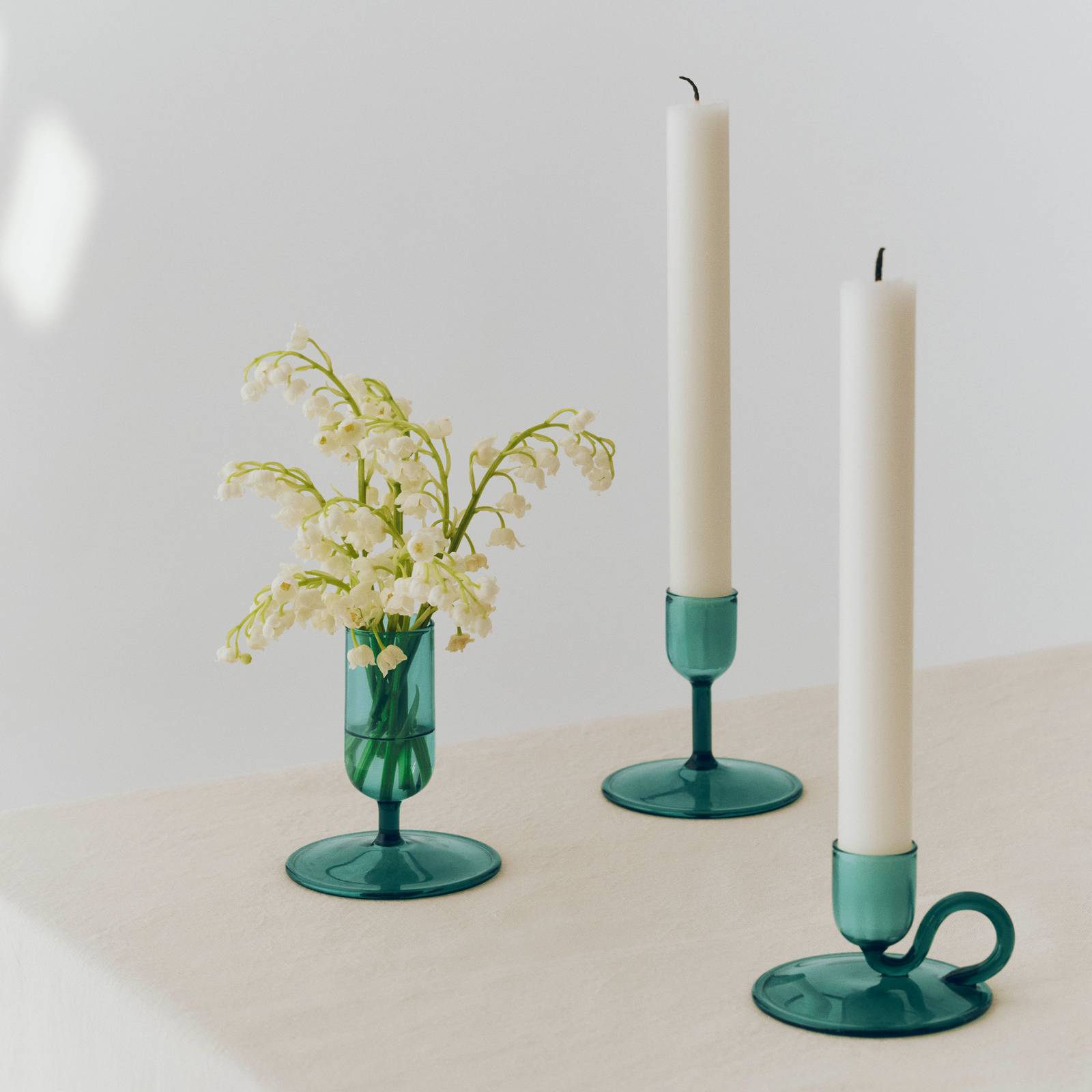 HAY Bloemenvaas Tiny, groen, glas, hoogte 8,6 cm voor woonkamer / eettafel - modern