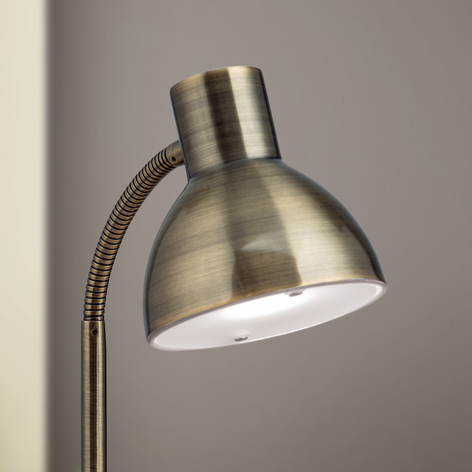 Lampe de bureau LED classique Isra laiton ancien