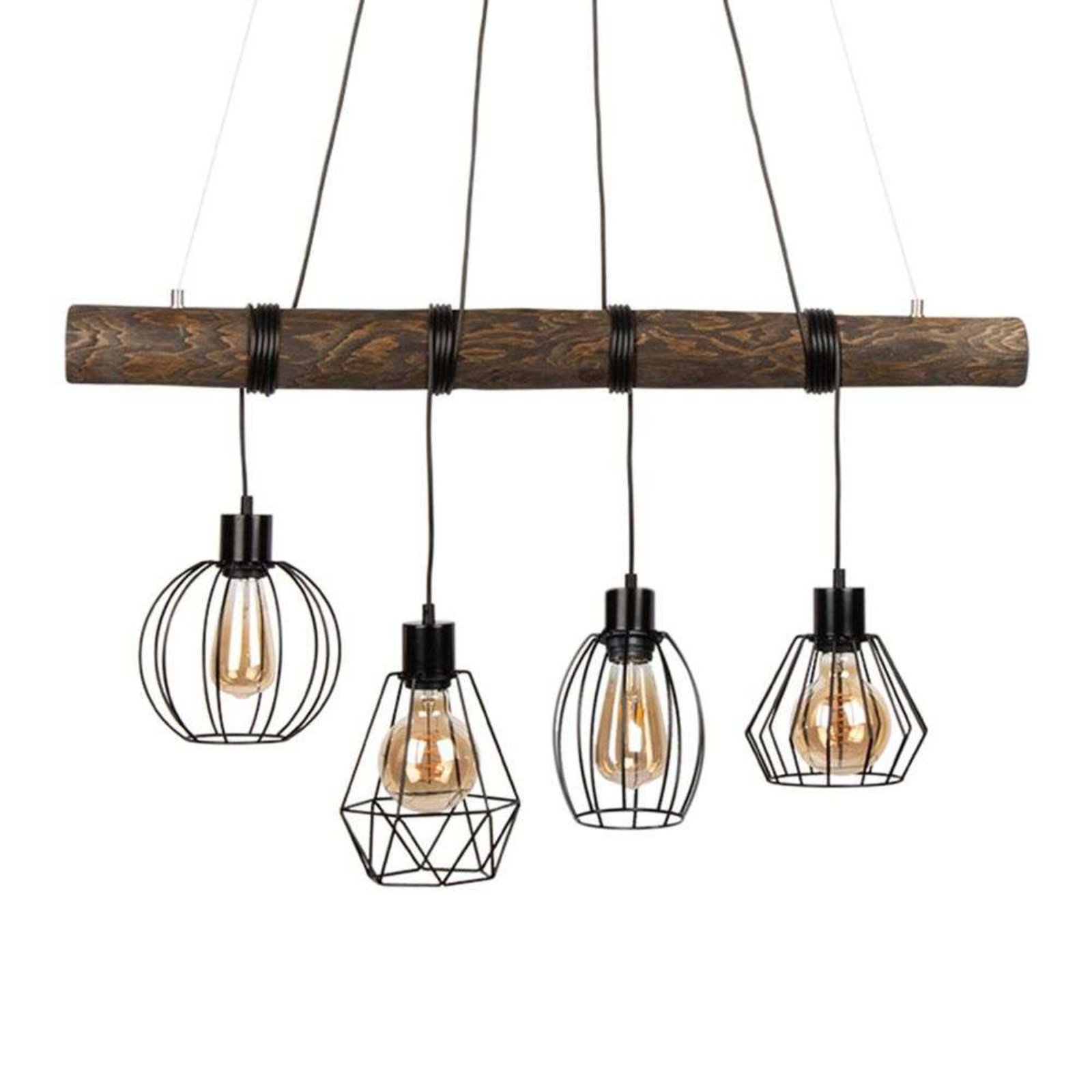 Various 4 Taklampa Dark Pine Wood - Envostar