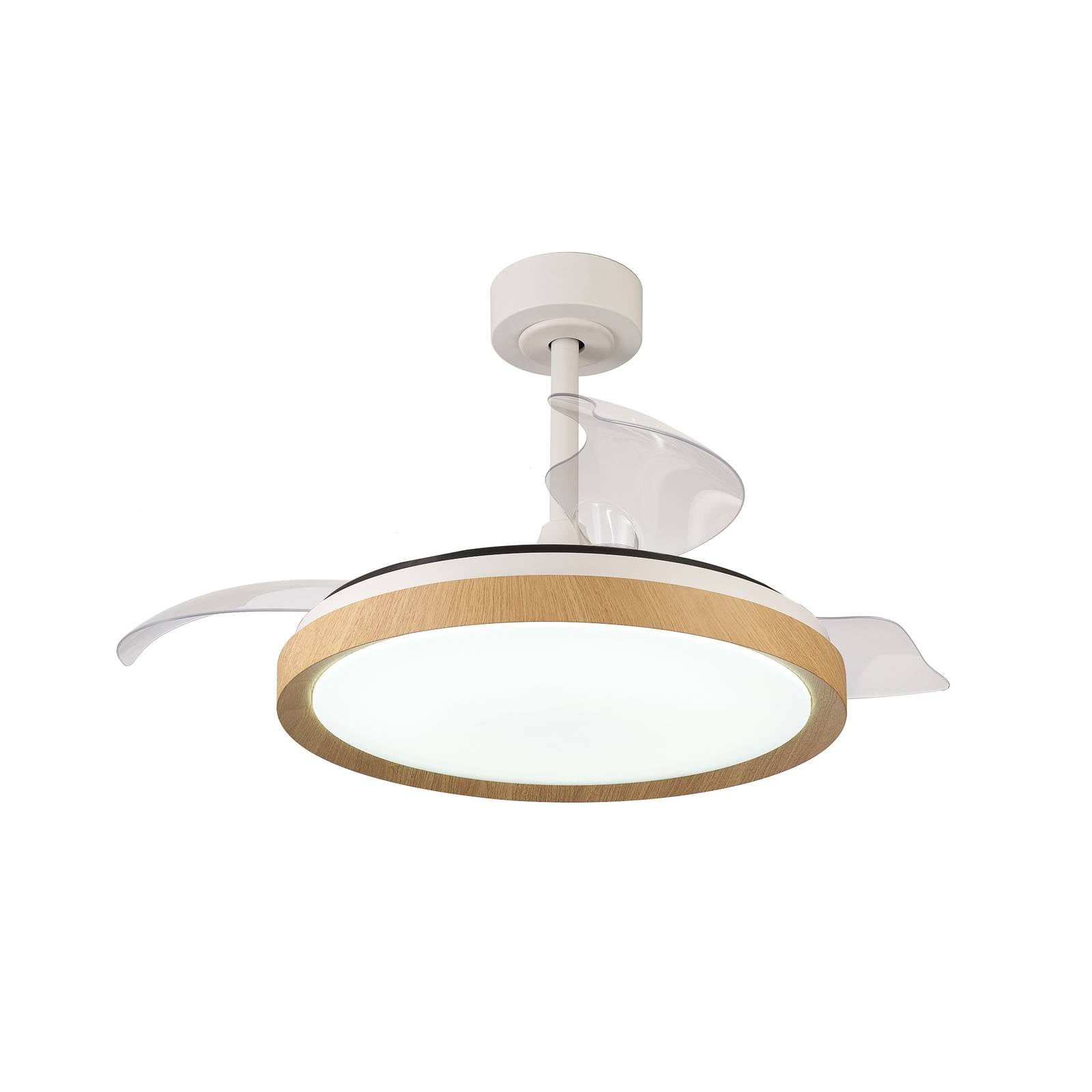 LED-Deckenventilator Mistral Holzdekor DC leise Ø 106 cm CCT
