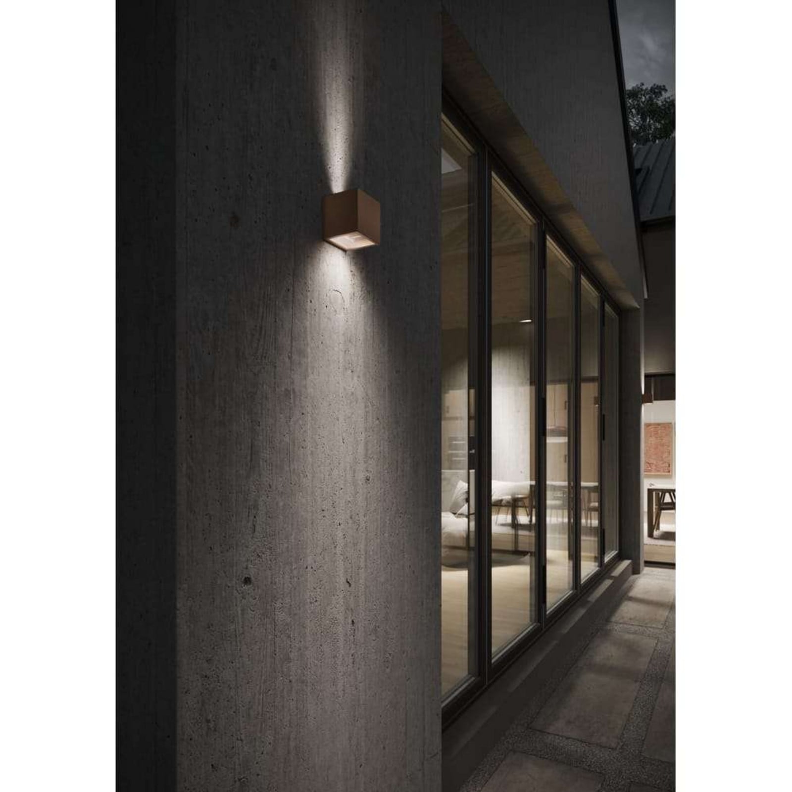 Cube LED Væglampe XL 3000K Up/Down Rust LIGHT-POINT - Terrasse - Aluminium