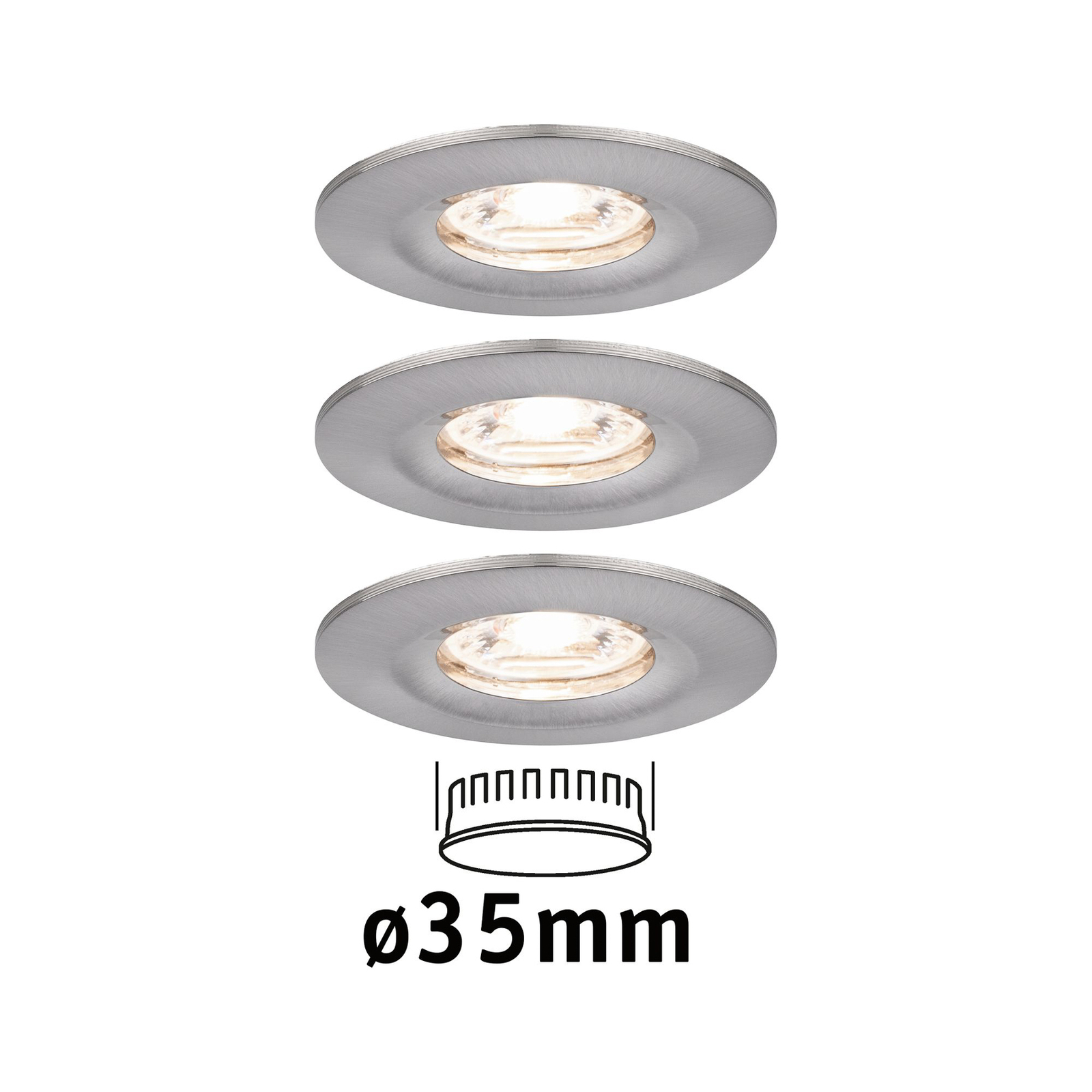 Paulmann Nova mini recessed spotlight set of 3 IP44