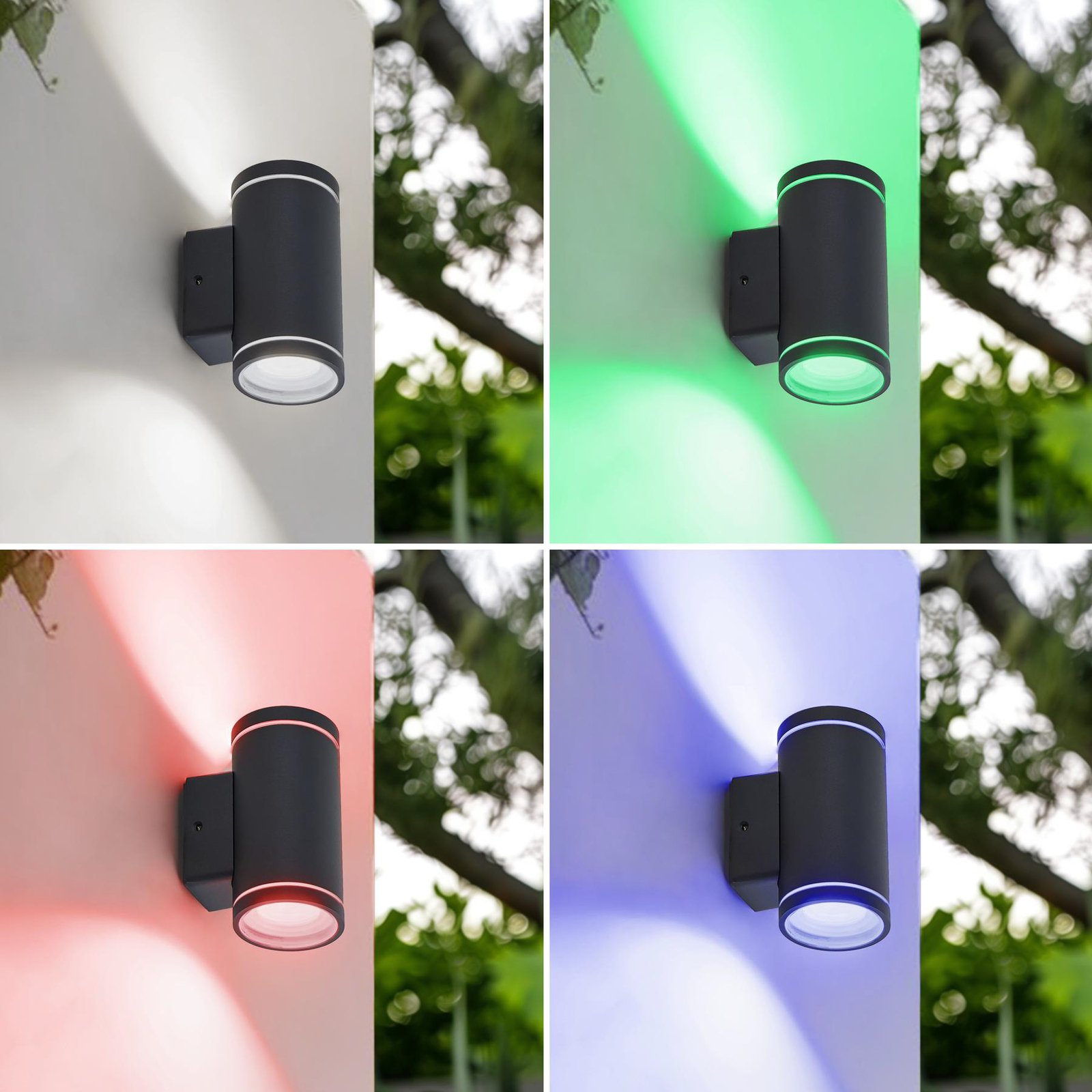 Valtin Smart LED Applique Murale d'Extérieur Noir - Lindby