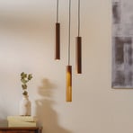 UMAGE Chimes Cluster 3 hanging light, dark oak