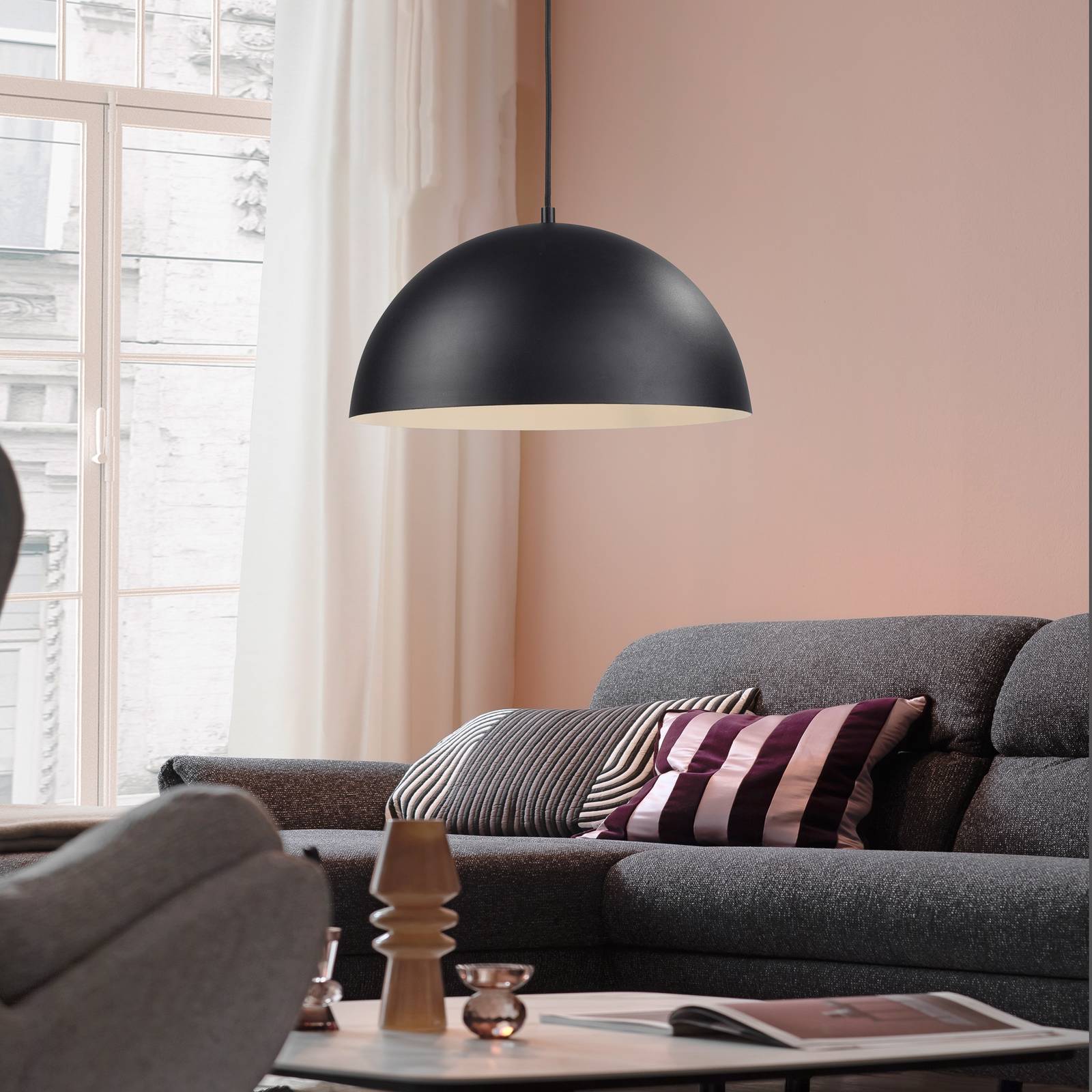 SCHÖNER WOHNEN Hängeleuchte Ali schwarz, Eisen, Ø 38 cm, E27 günstig online kaufen