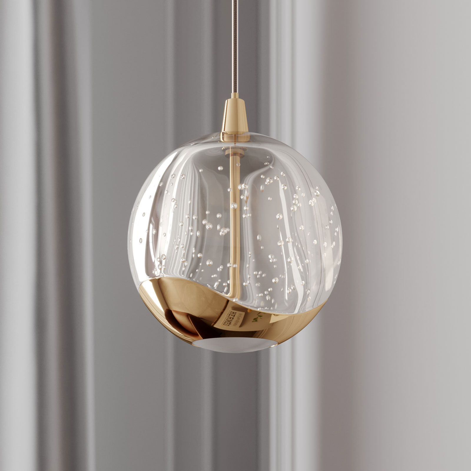 LED-pendellampe Hayley med glaskugle, 1 lys, Lampegiganten.dk