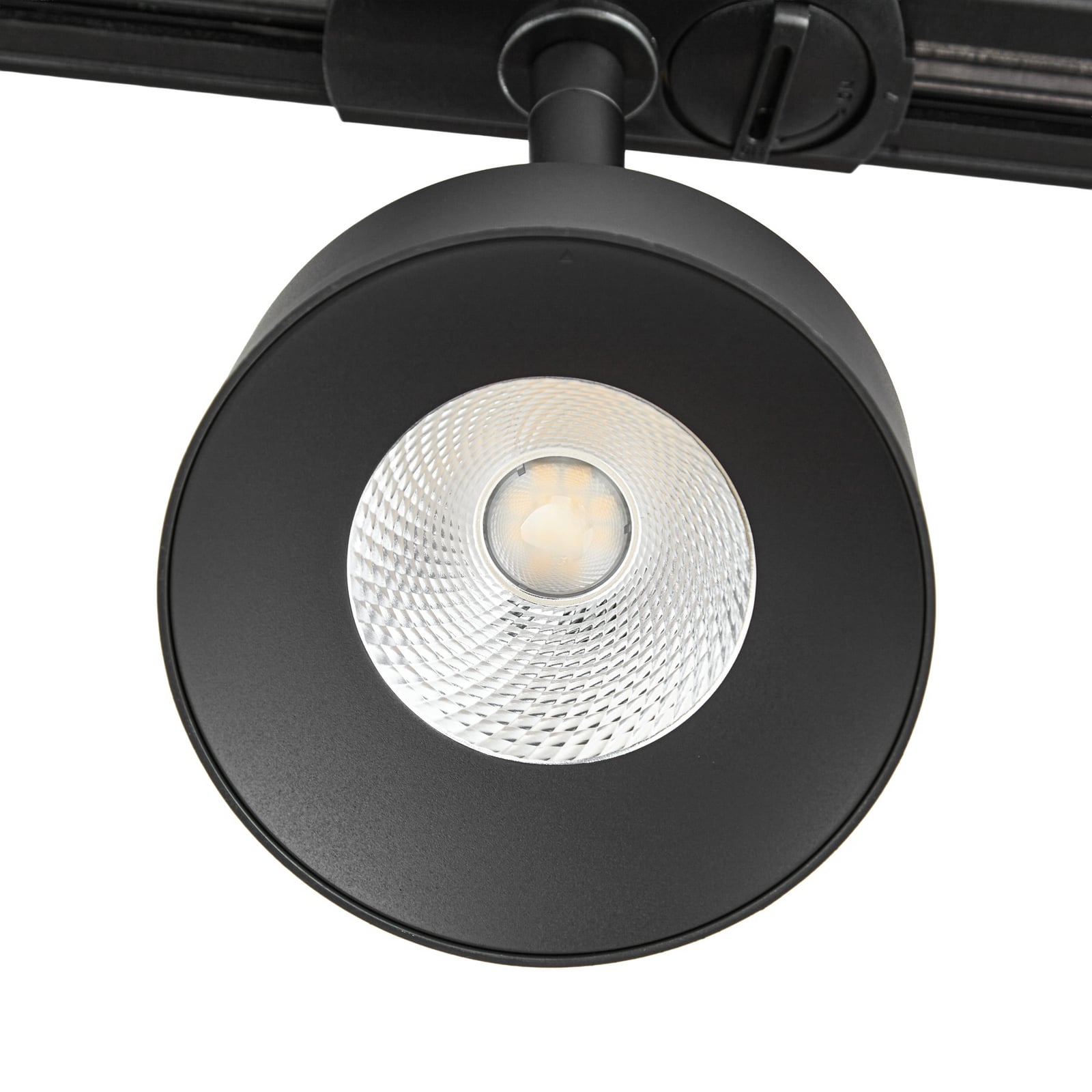 Lindby LED-skinnespot Linaro, sort, Ø 9,5 cm, 3.000 K