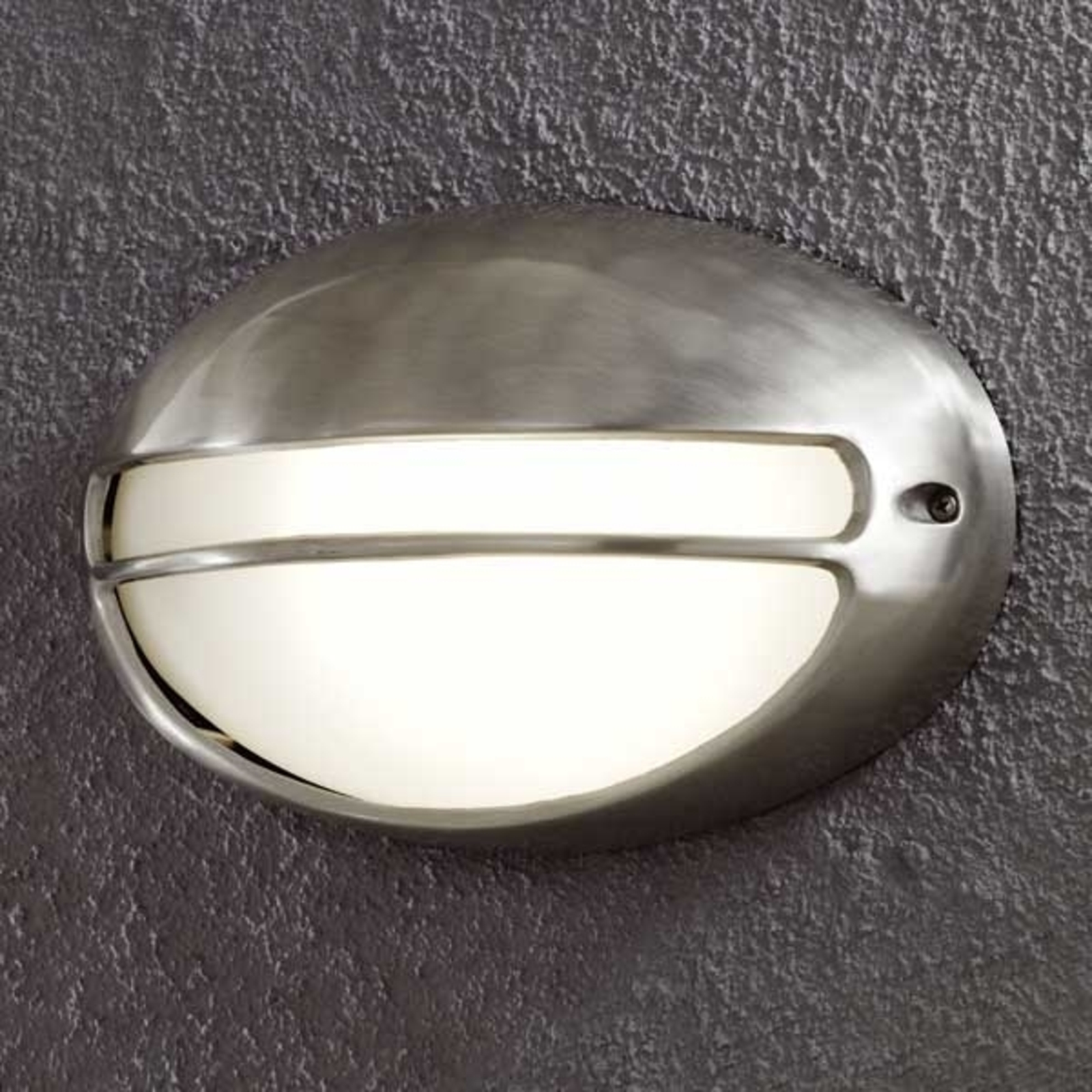 Konstmide Torino outdoor wall light in an oval shape, aluminium, acrylic, E27, 60 W, energy efficiency: A++, W: 34 cm, H: 21 cm