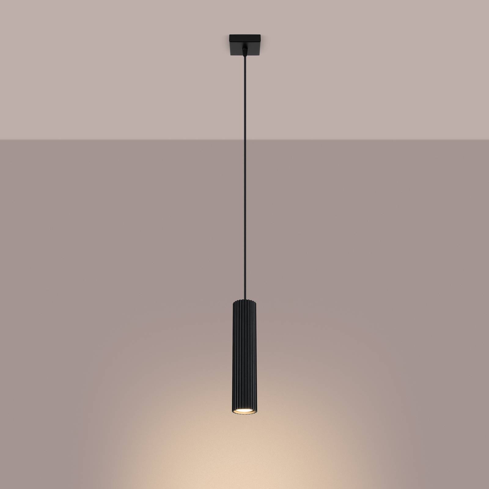 Lampa wisząca Carbon, czarna, Ø 6 cm, aluminium