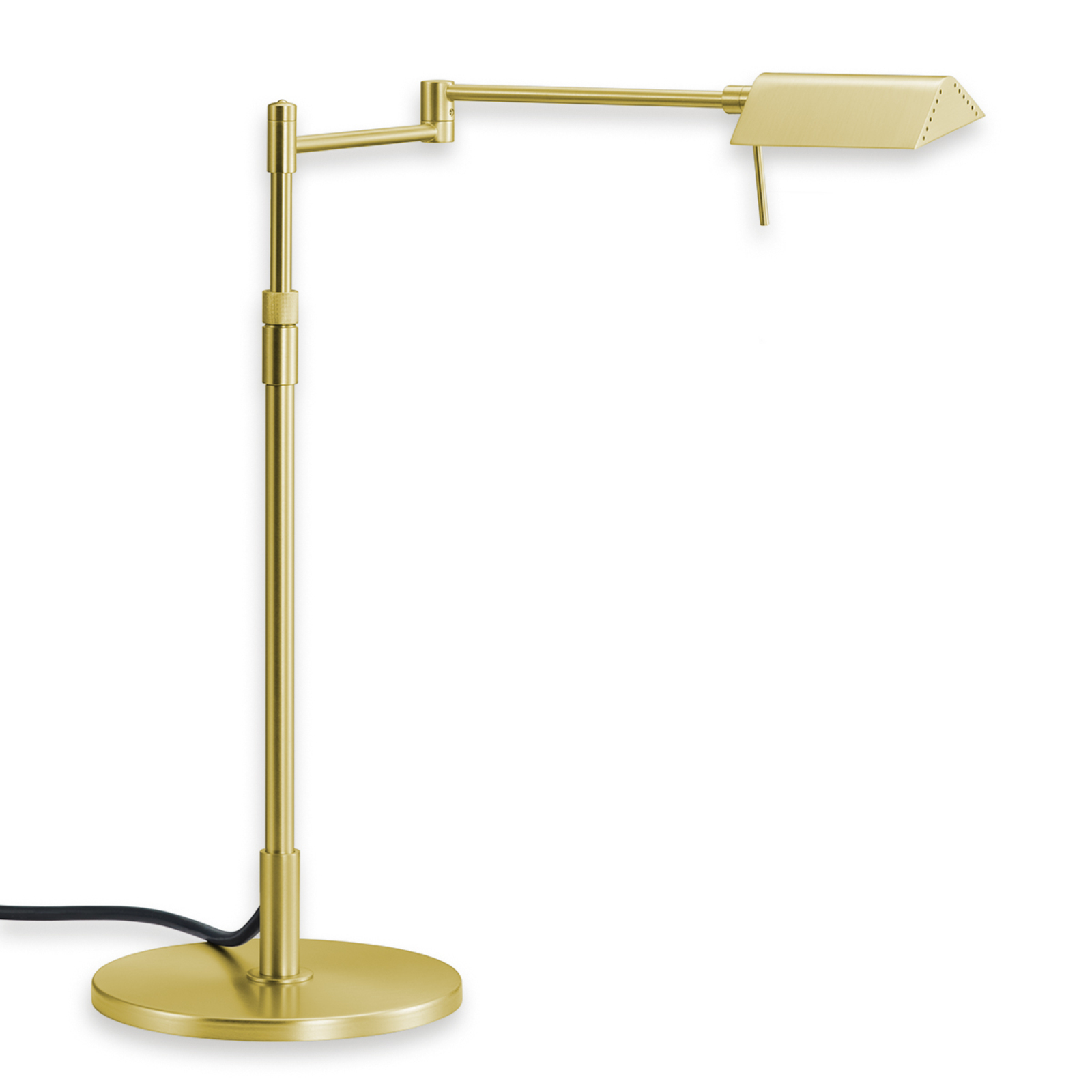 Knapstein Dimmable LED table lamp Pure matt brass, for Workroom / Office, brass, 3 W, energy efficiency: A+, H: 47 cm