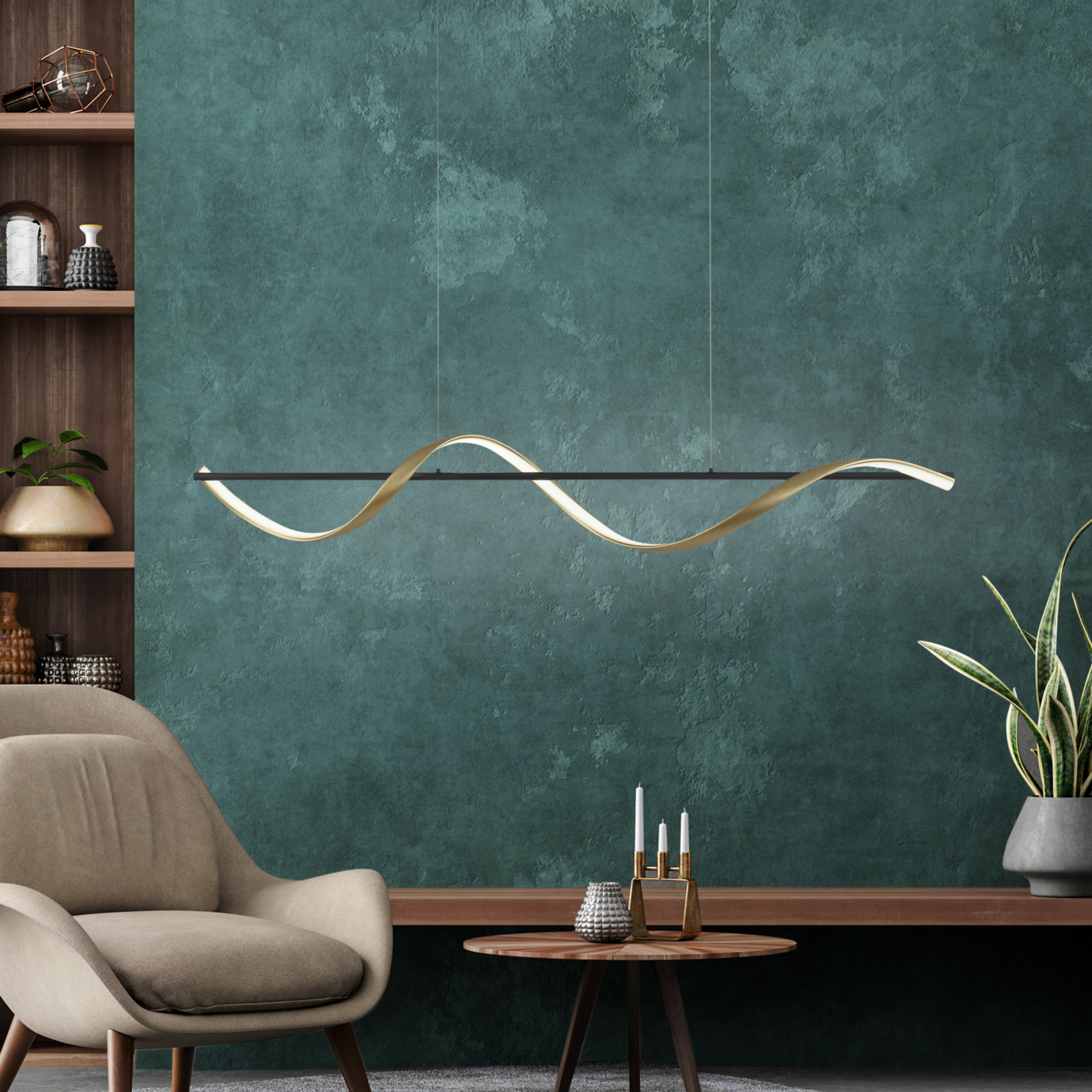 Paul Neuhaus Q-Swing lampada sospens. antr./ottone