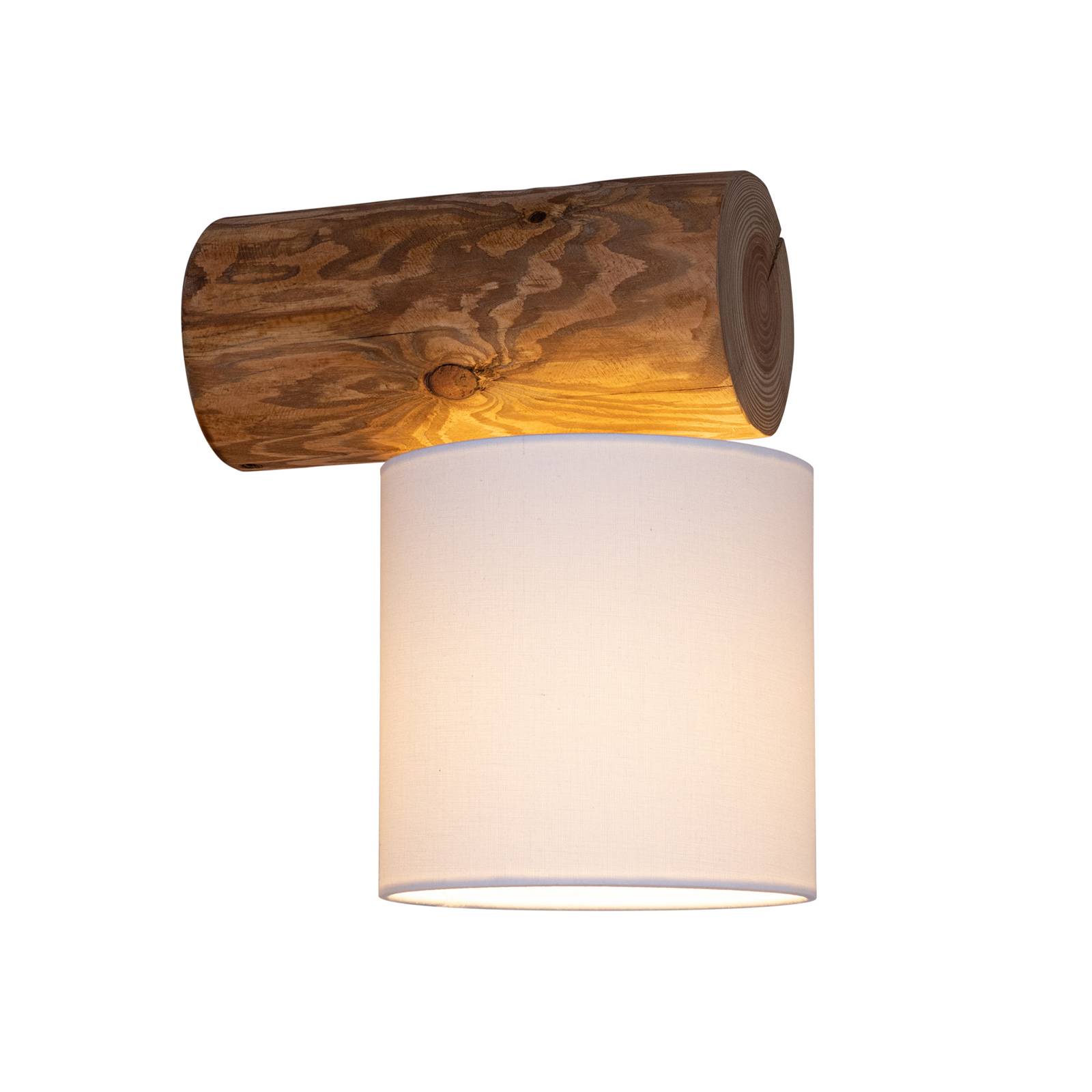 Pino Simple wall light white lampshade brown frame