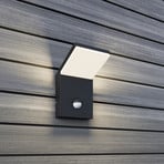 LED outdoor wall light Nevio, metal, anthracite, sensor