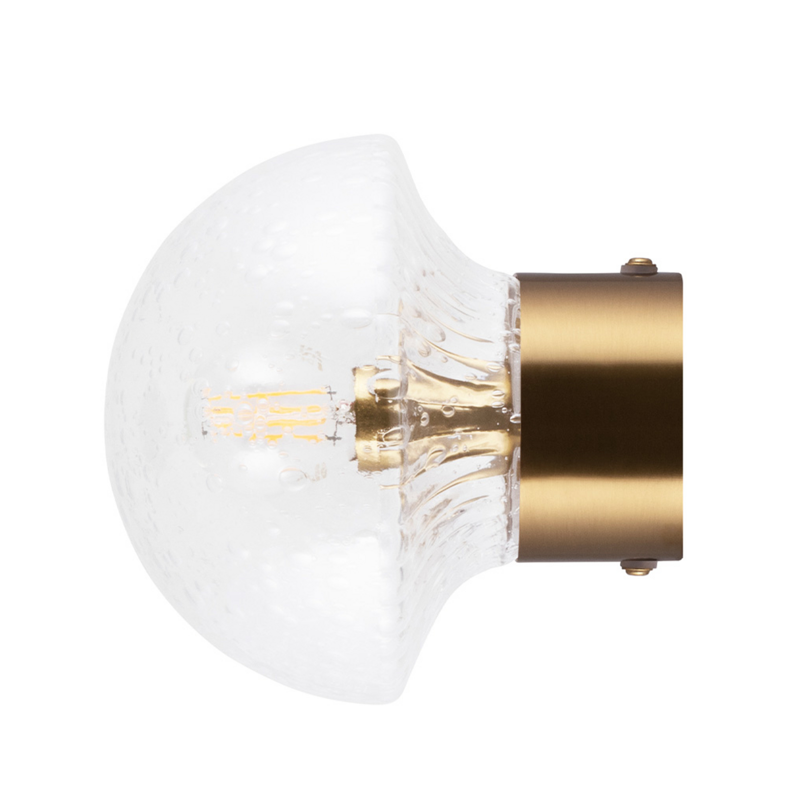 Fungo 16 Wall Lamp/Ceiling Lamp IP44 Clear/Brushed Brass - Globen Lighting