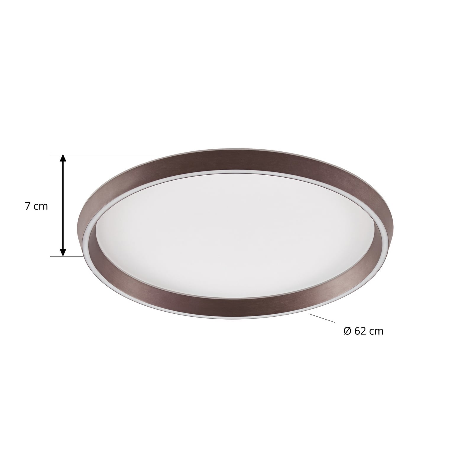 Lucande LED-taklampe Rylan, brun, Ø 62 cm, dimbar, CCT Lucande LED-taklampe Rylan, brun, Ø 62 cm, dimbar, CCT