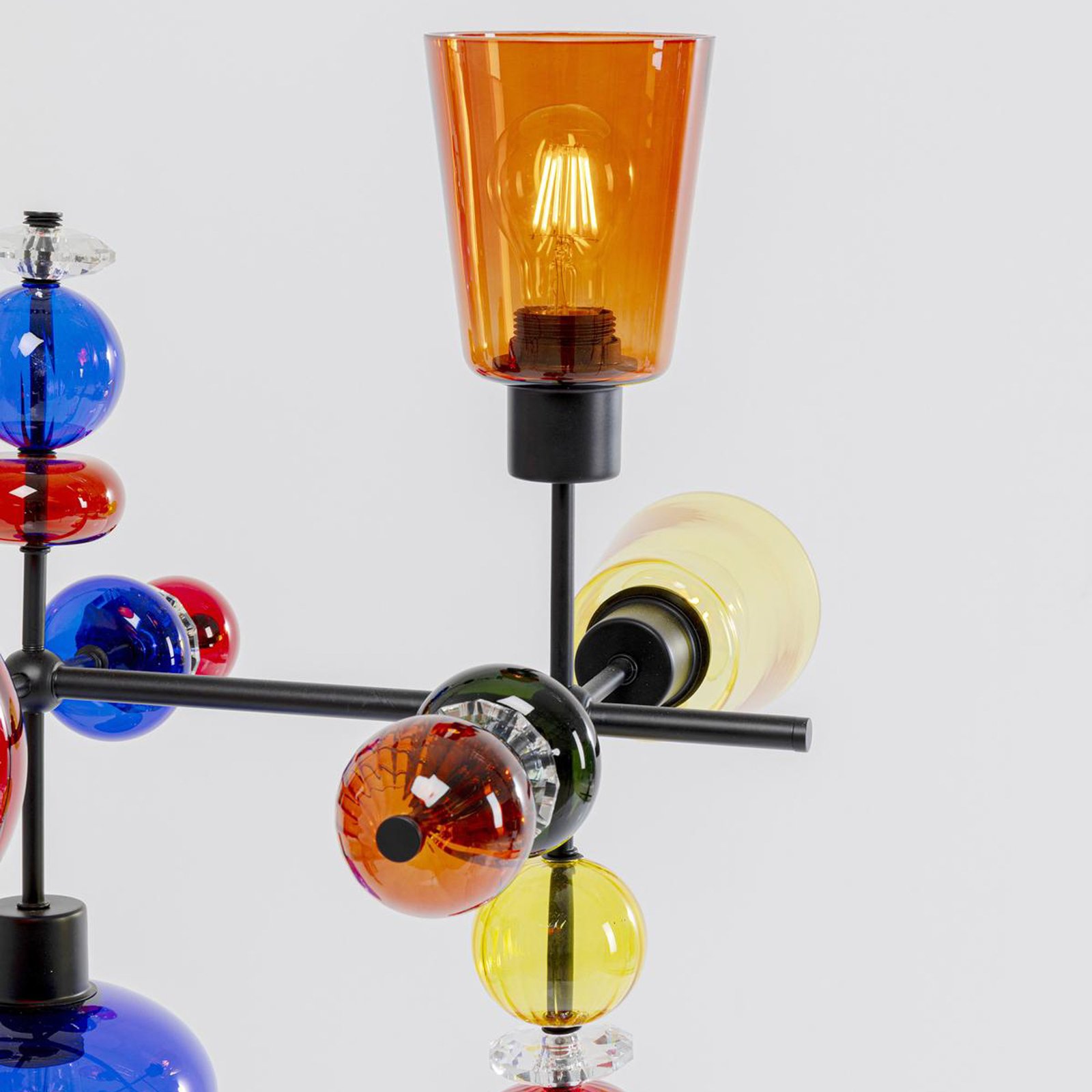 KARE Suspension Mazzo Otto, verre multicolore, à 8 lampes