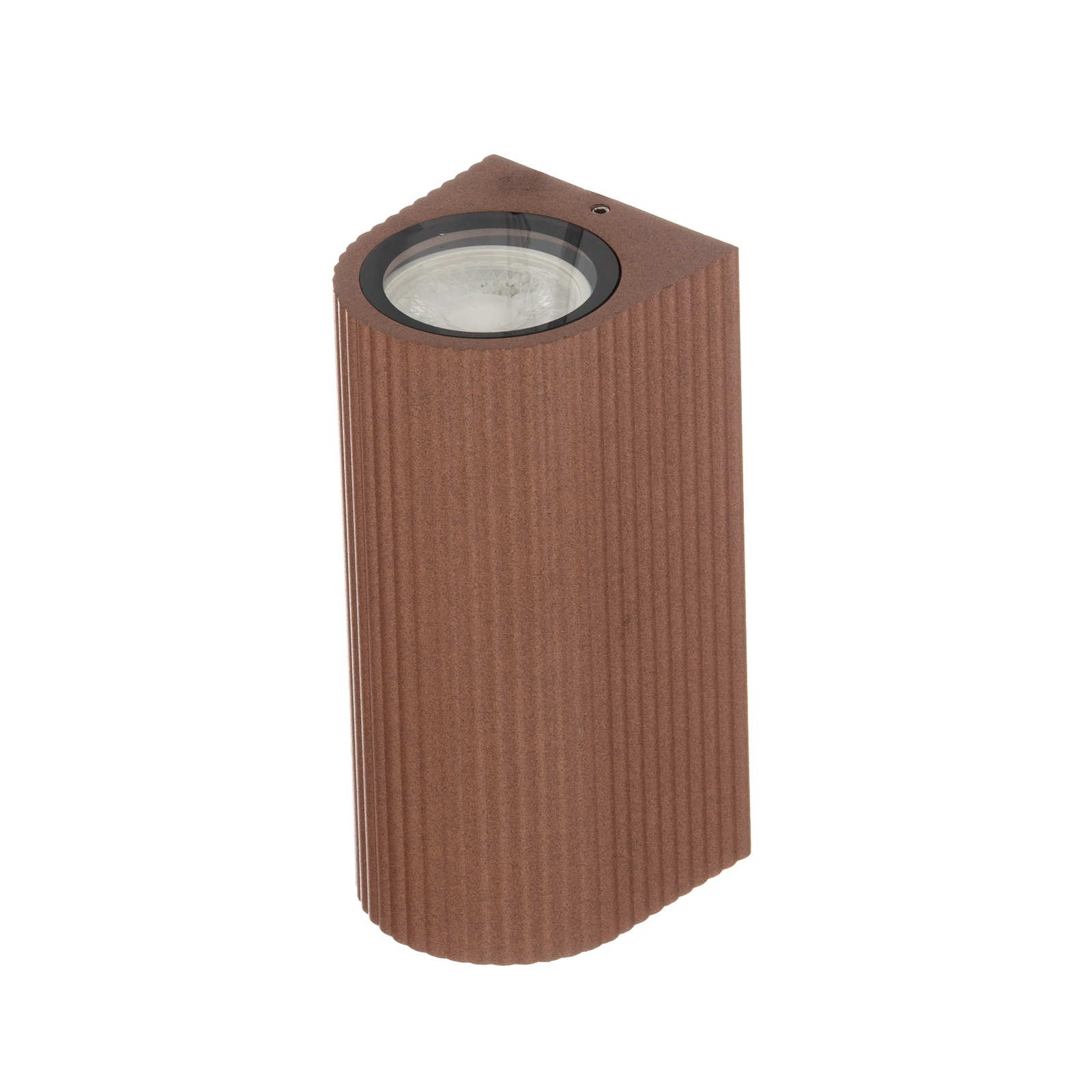 Lindby udendørs væglampe Aluvo, rust, 16 cm, IP65, riflet