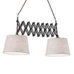 Factory hanging light with scissor pulley 2-bulb