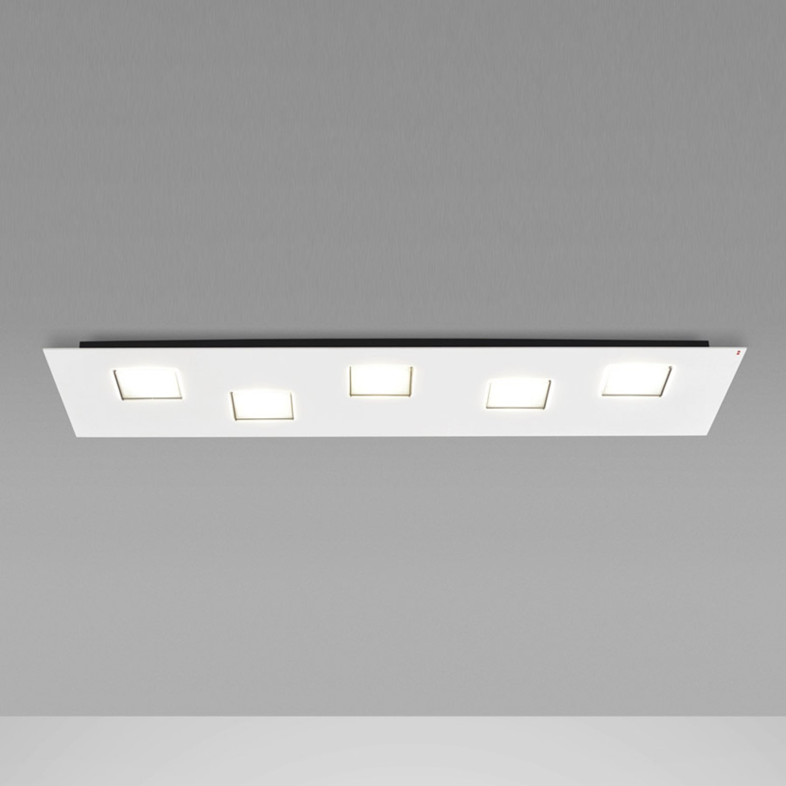 Langwerpige LED plafondlamp Quarter in wit