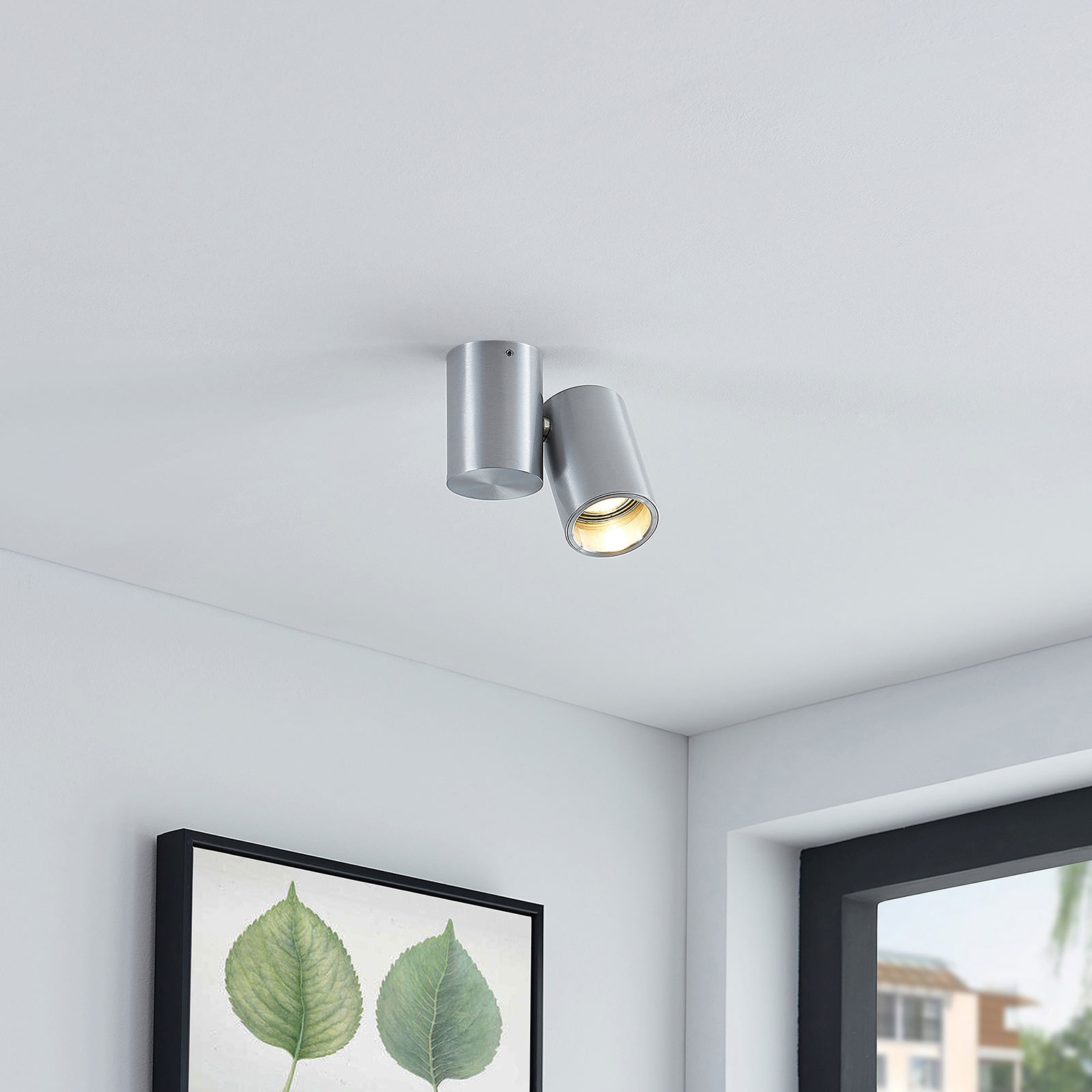 Gesina ceiling lamp, one-bulb, aluminium