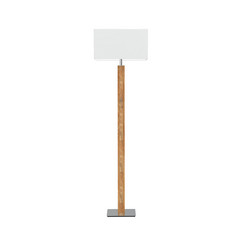 HerzBlut lampada da terra Karl K, angolare, legno, bianco, 160 cm, E27