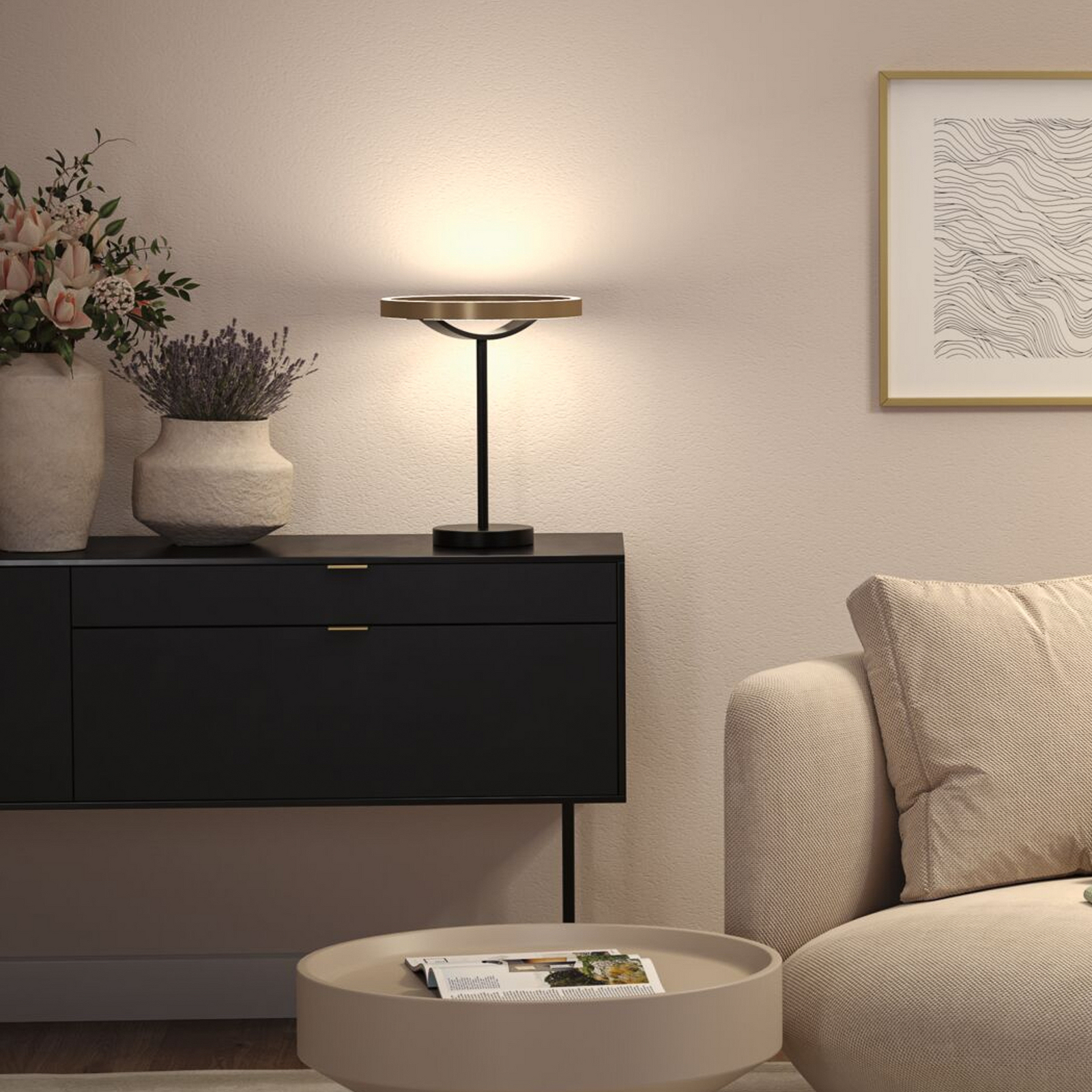 Stolová LED lampa Paulmann Melira s LED osvetlením, čierna/zlatá, výška 37 cm Stolová LED lampa Paulmann Melira s LED osvetlením, čierna/zlatá, výška 37 cm