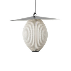 Gubi Lampada a sospensione da esterno Satellite, 57x36 cm, nero/bianco