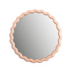 Miroir mural « Zigzag » rose, beige, Ø 50 cm - &Klevering