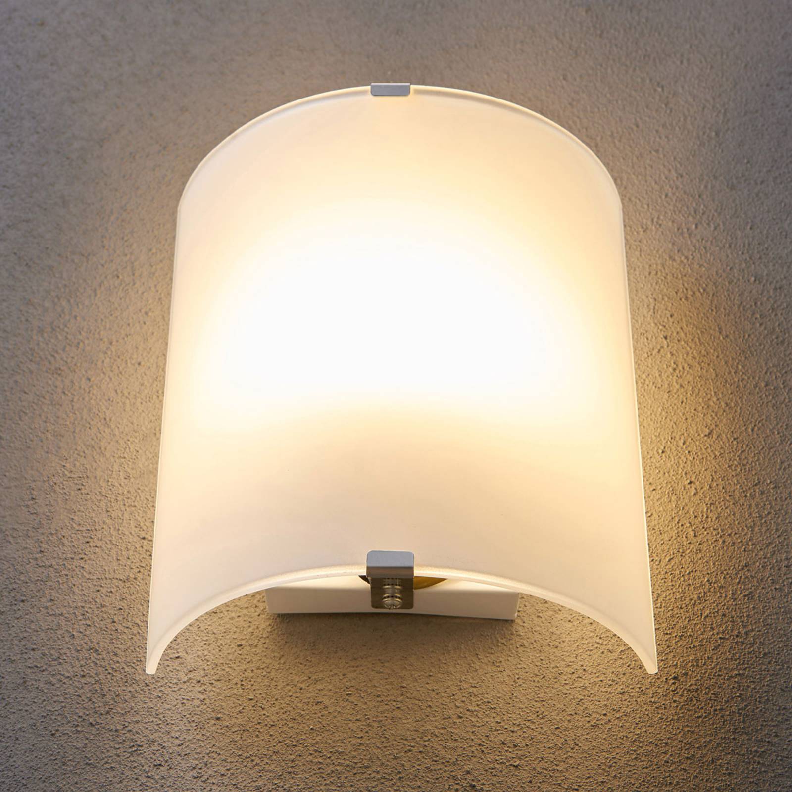 Lindby kinkiet Phil, biały, szkło, wysokość 21cm