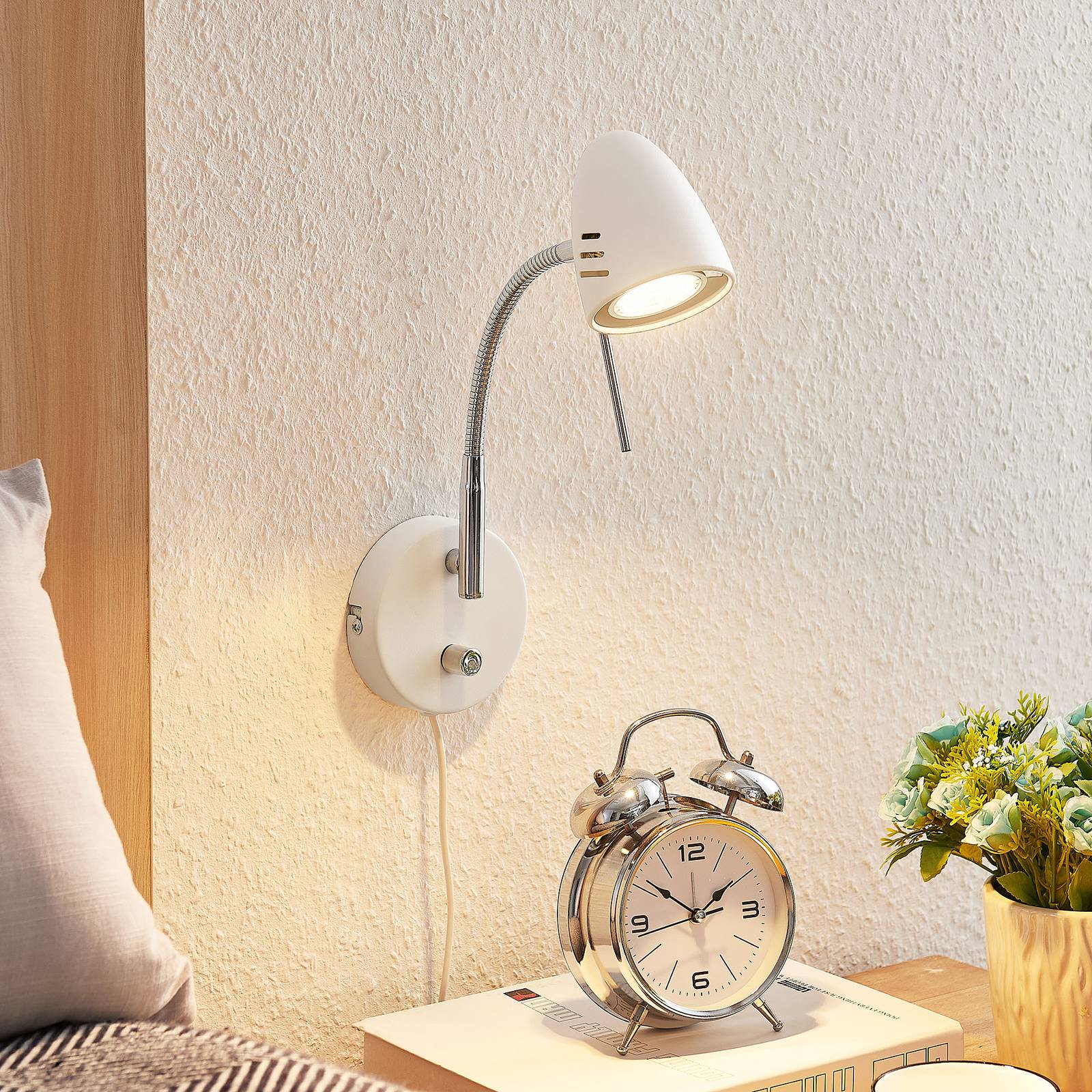 Photos - Chandelier / Lamp Lindby Heyko wall light with a plug, dimmable 