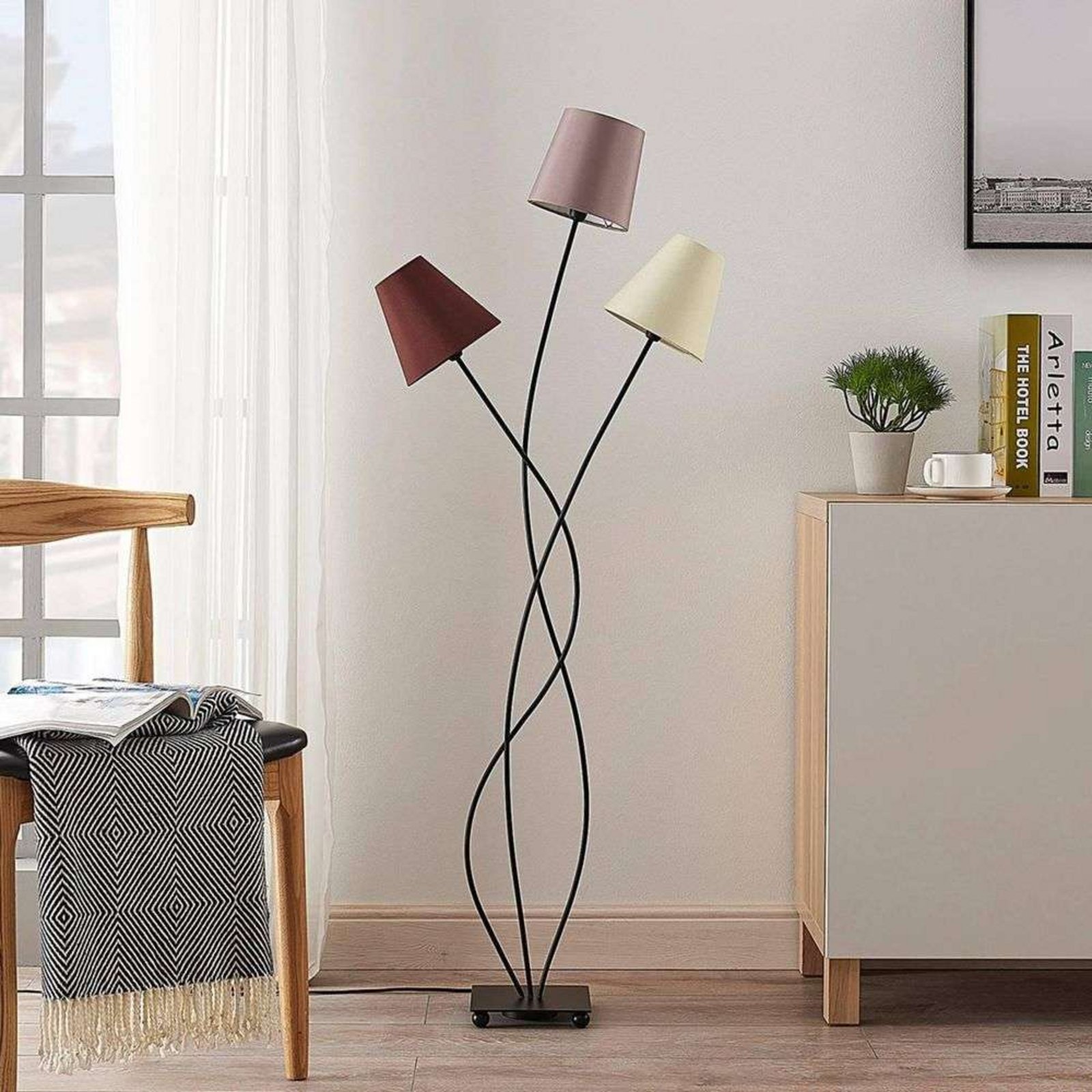 Melis 3 Lampadar Brown/Grey/Black/Cream - Lindby