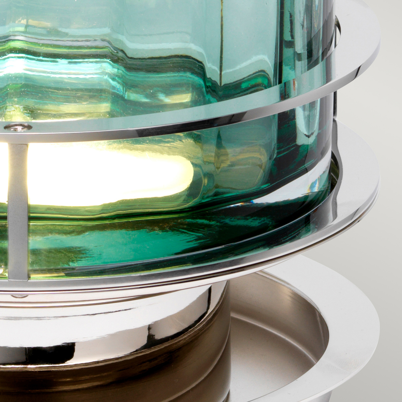 Arno table lamp, green, polished nickel