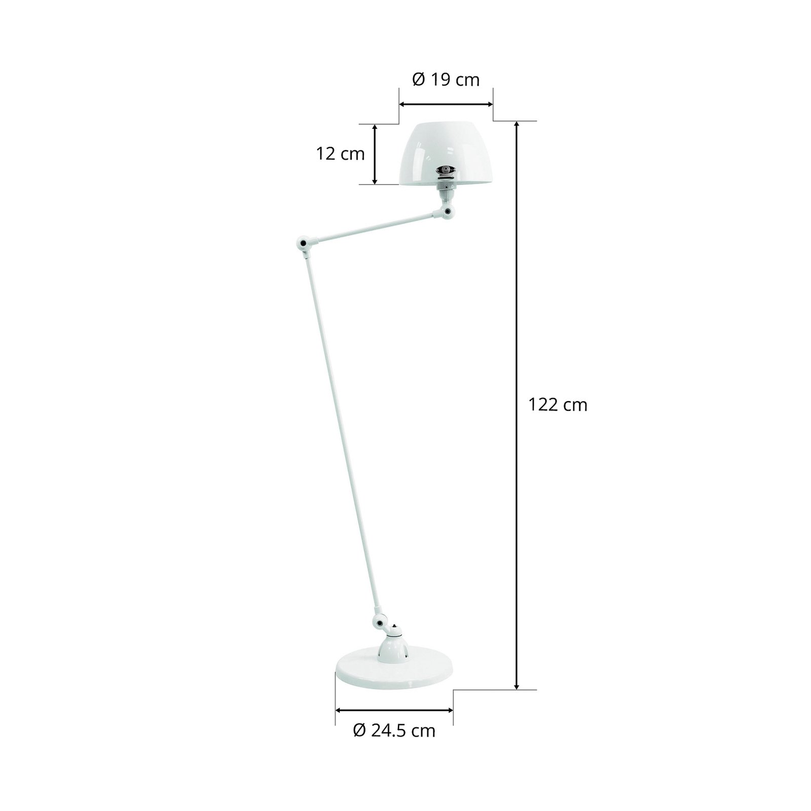 Jieldé Aicler AIC833 lampadaire 80+30 cm blanc