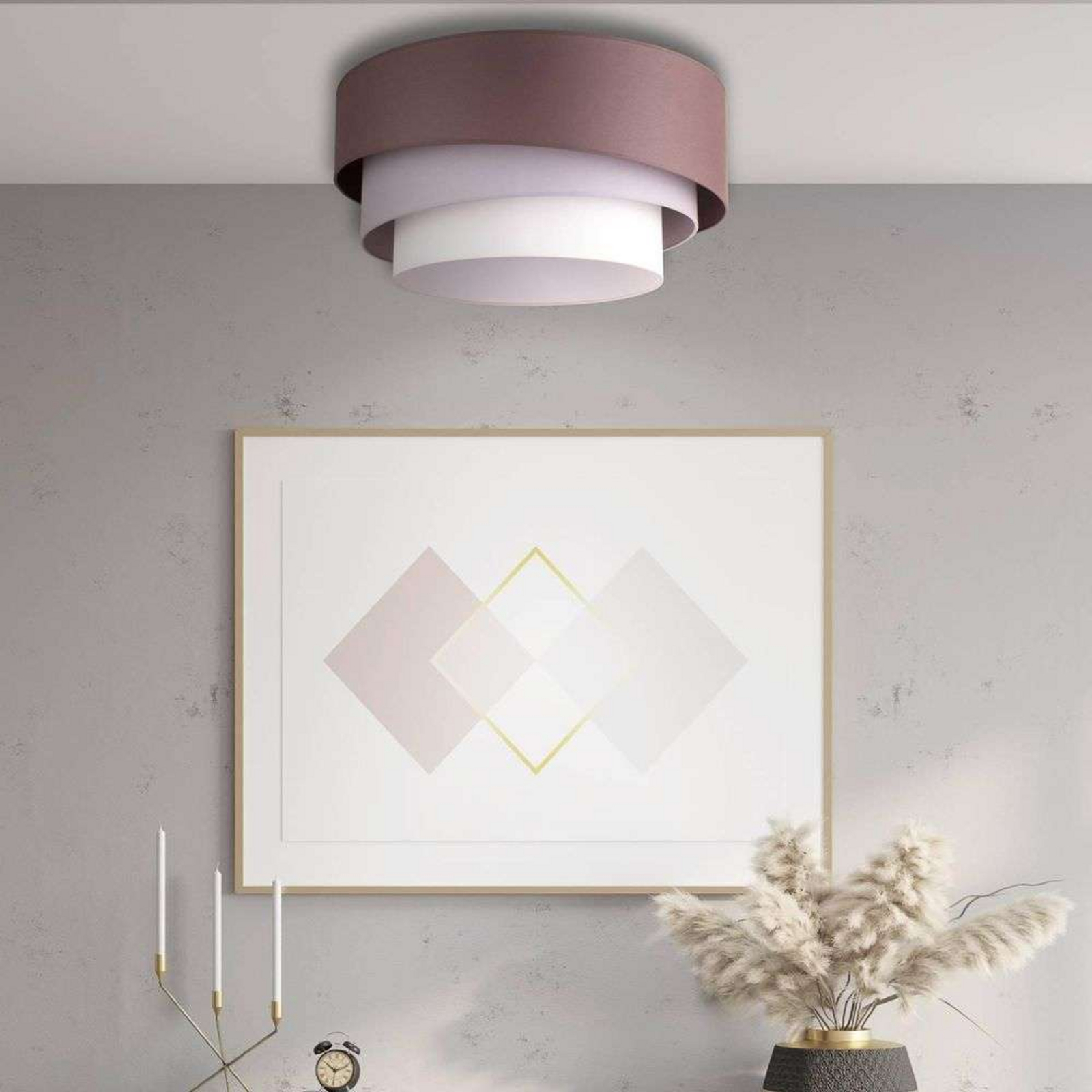 Trio Plafond Ø60 Cappuccino/Ecru/Grå - Euluna