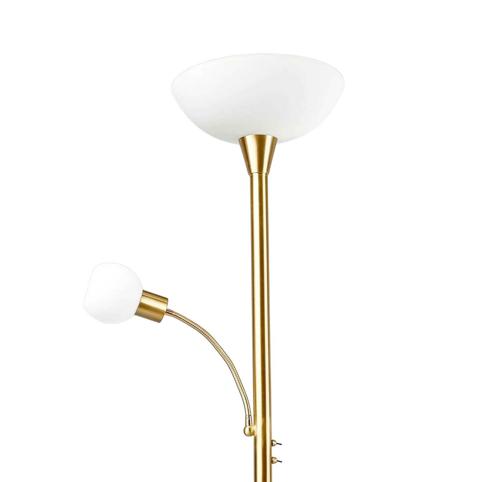 Elaina Floor Lamp, Brass/White - Lindby Elaina Floor Lamp, Brass/White - Lindby