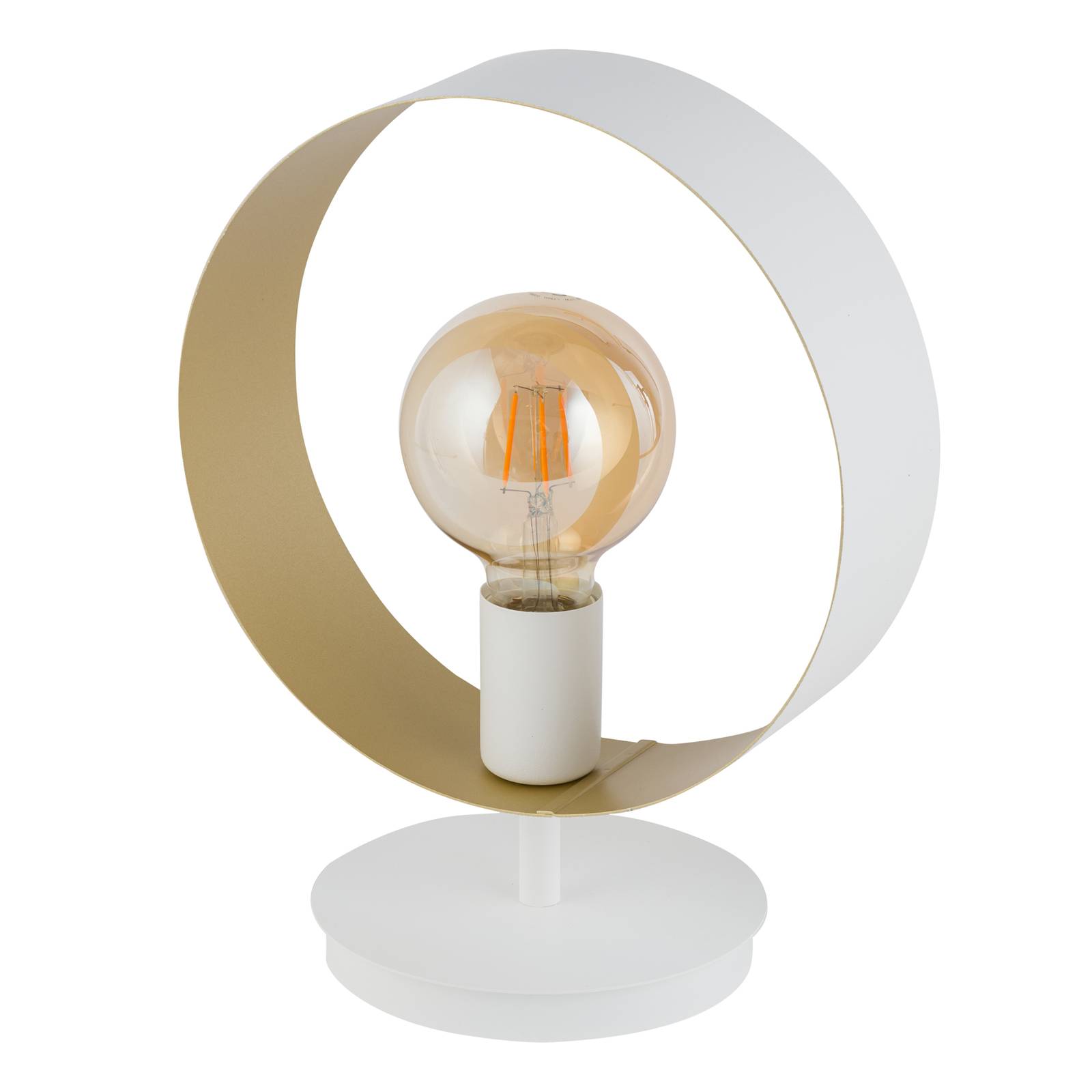 Sigma Hula bordlampe i ringdesign hvit/gull