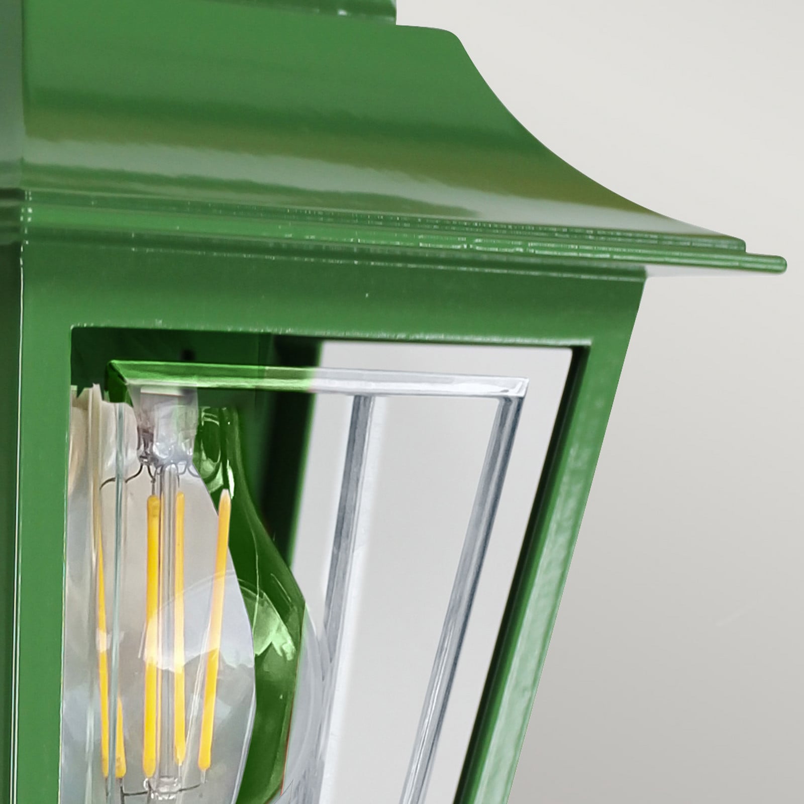 Deco Lane outdoor wall lamp, green, aluminium, IP44 Elstead - Patio - Coastal - Lantern