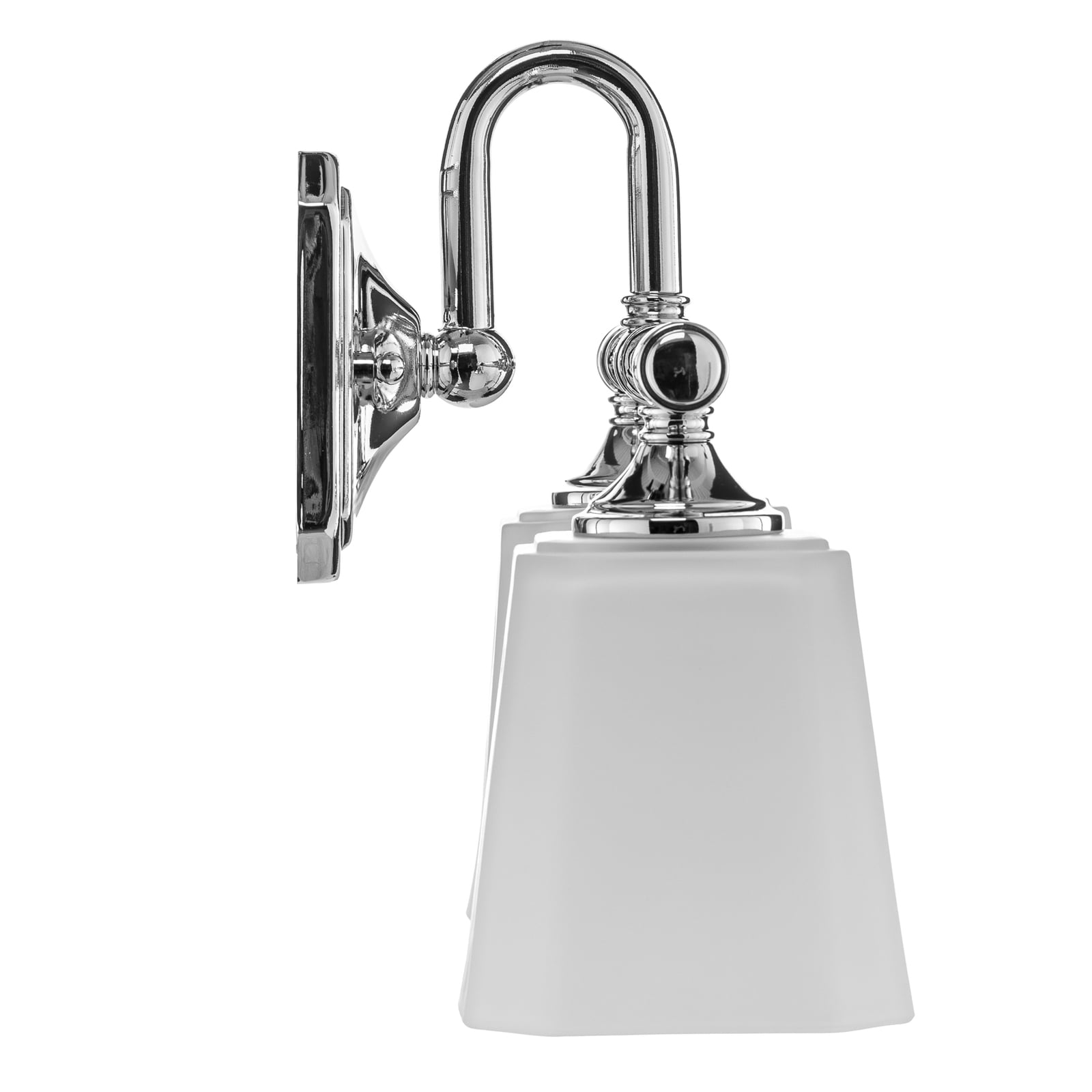 Concord væglampe, krom, bredde 36 cm, 2 lyskilder, IP44 – FEISS