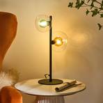 Table lamp Uranus amber/green, height 45 cm, 2-bulb, glass