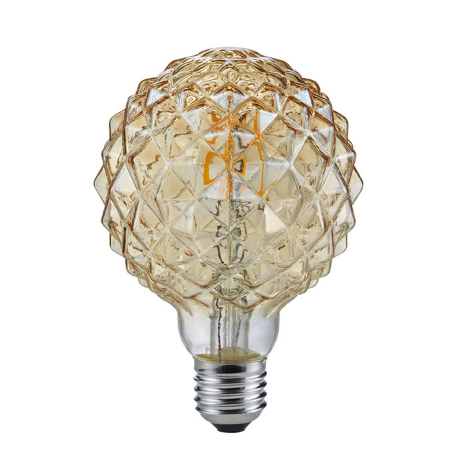 Trio Lighting Ampoule globe LED E27 4 W 2 700 K structurée ambre